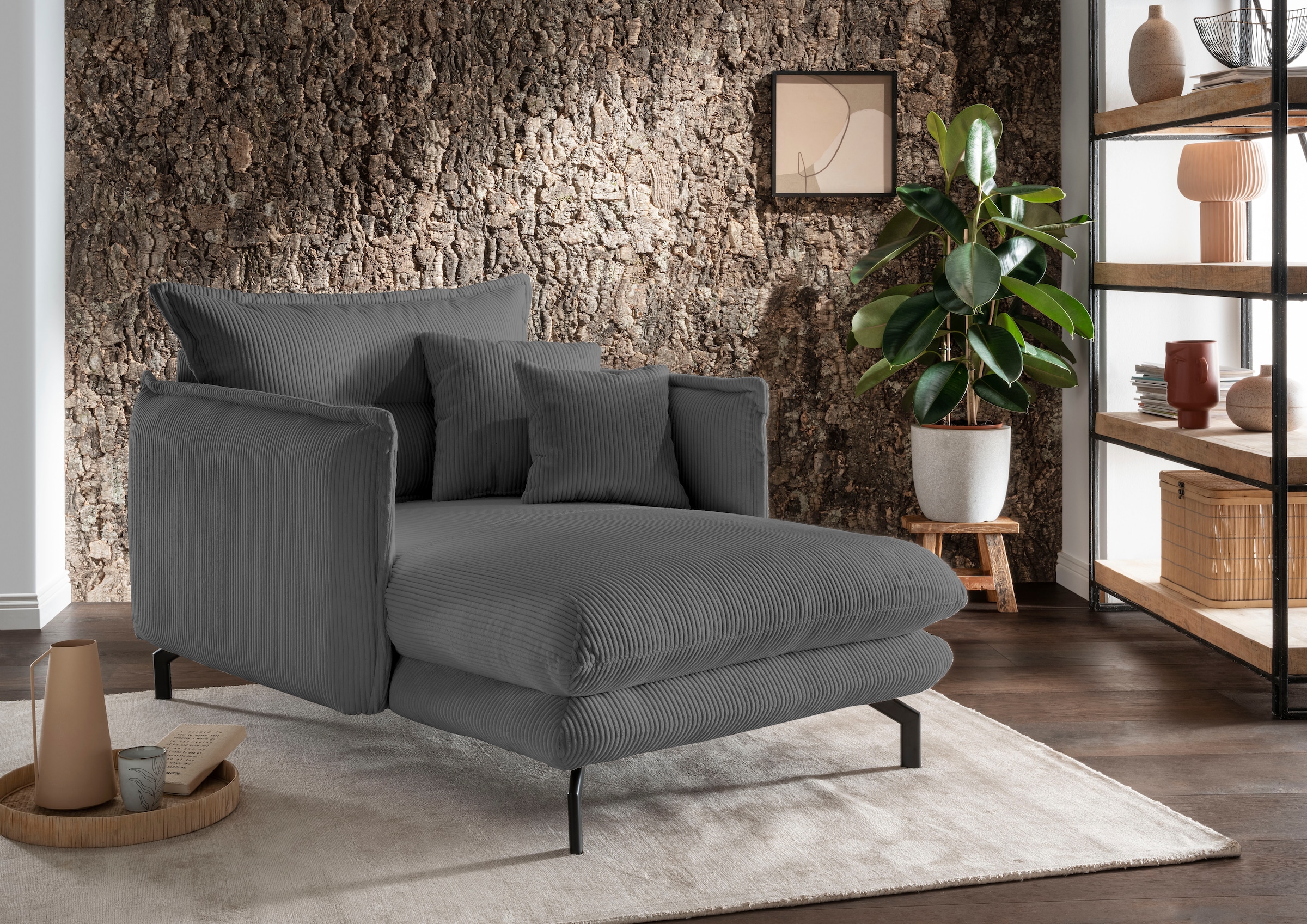 Home affaire Loveseat »LAVA Mega Ohrenbacken Sessel, modern & elegant, aktuelle Kissenoptik« 1 Stk. tlg.