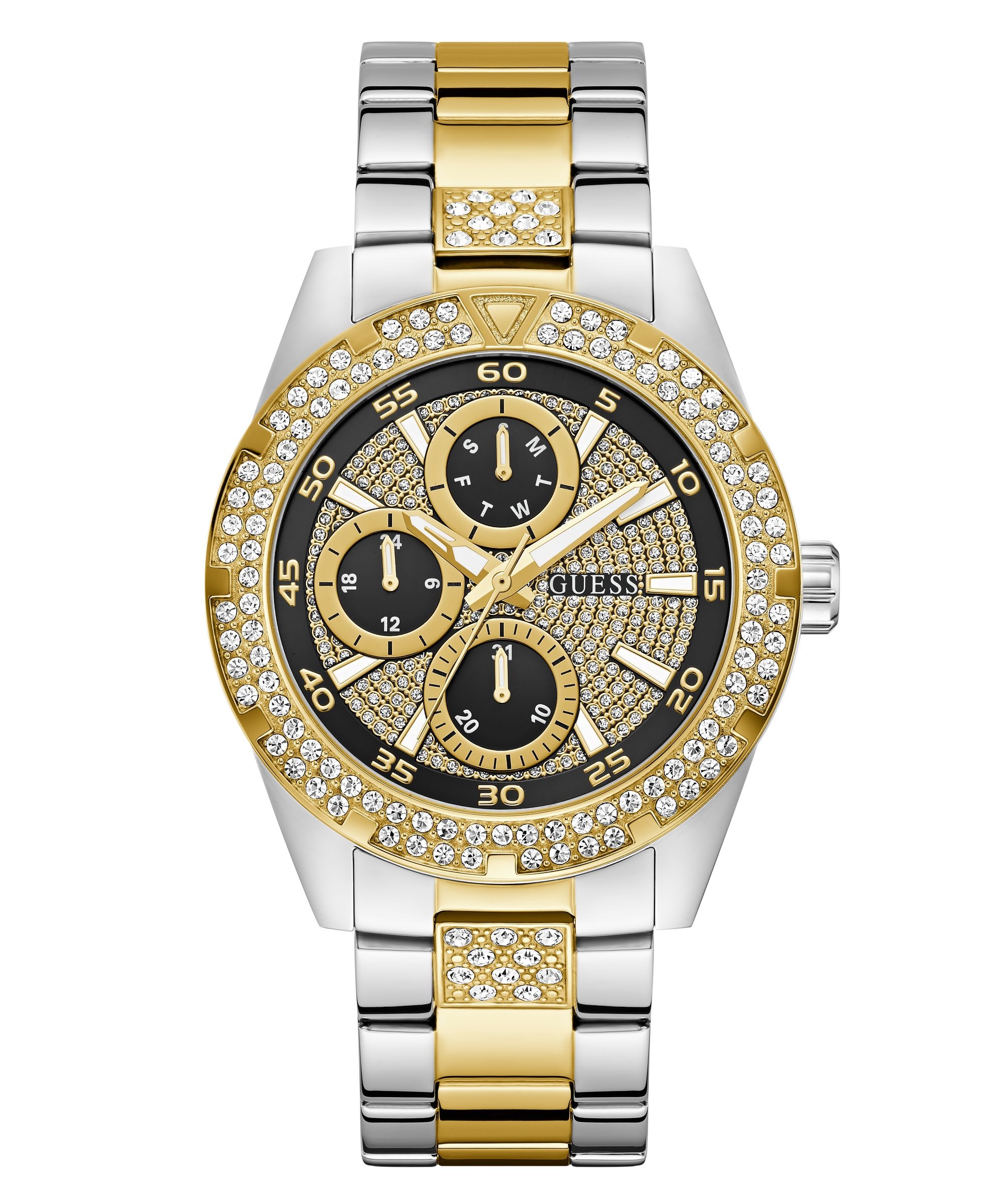 Guess Multifunktionsuhr »ORION« Quarzuhr, Armbanduhr, Herrenuhr, Edelstahlarmband, analog, Wochentag