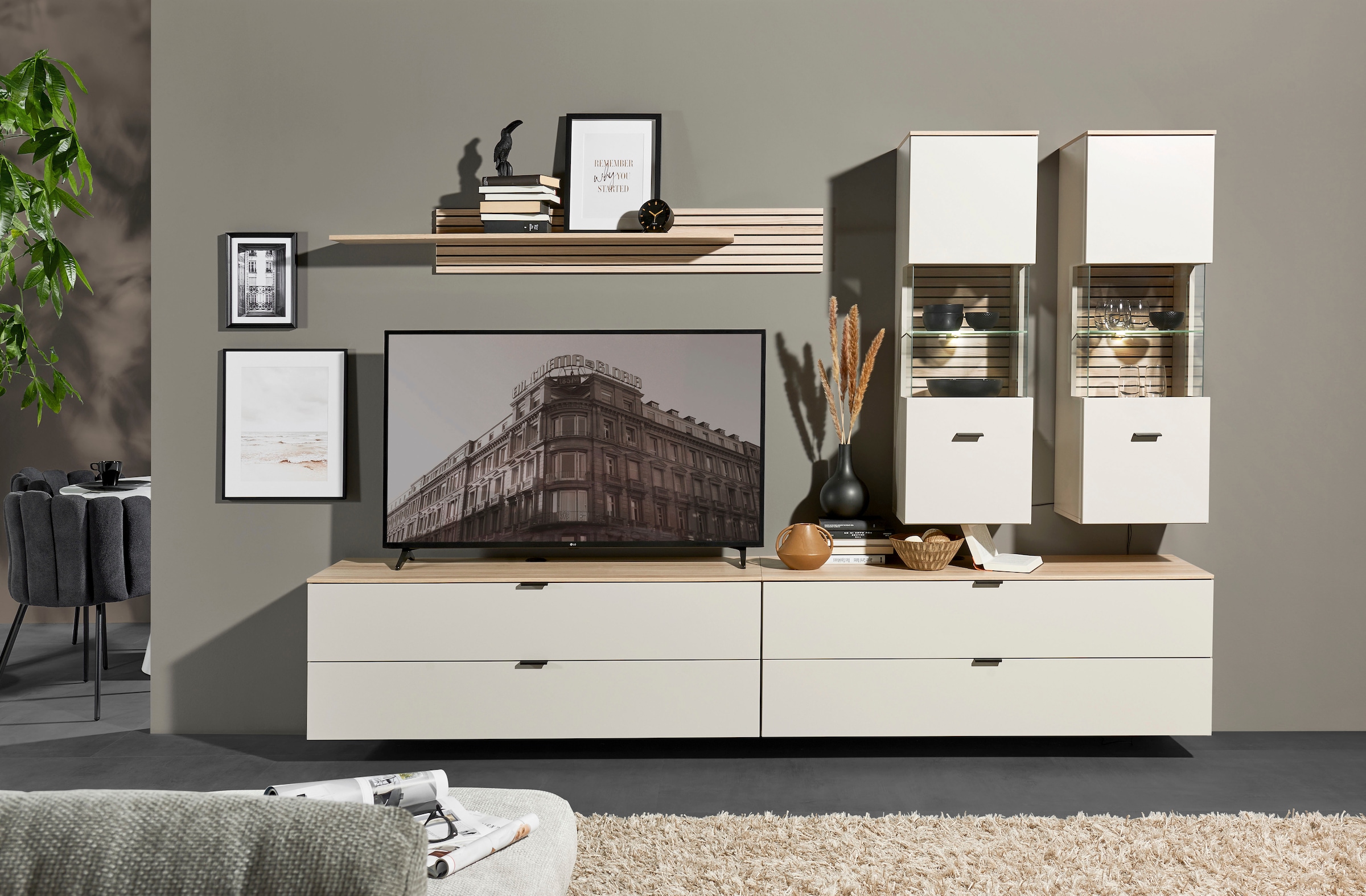 Innostyle Wohnwand »Ina Wohnwand,  280x185x44 cm (B/H/T)« 5 Stk. tlg.