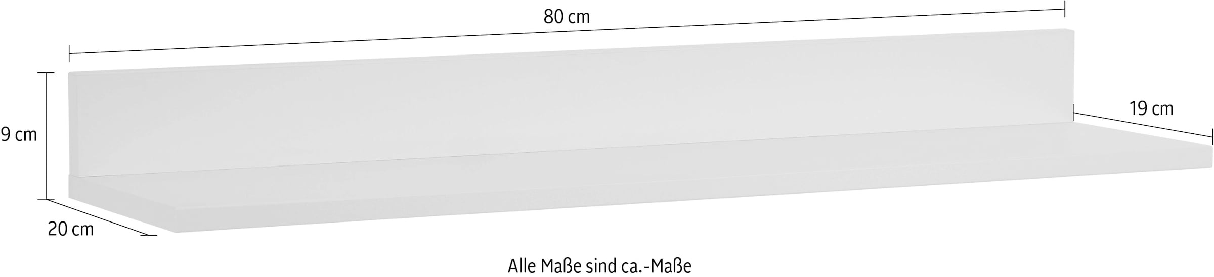 YUNY by PAIDI Wandregal »in verschiedenen Farben, 80 cm Breite, Schweberegal,« stabiles Hängeregal aus Holz, 20 Kg Tragkraft, Wandboard