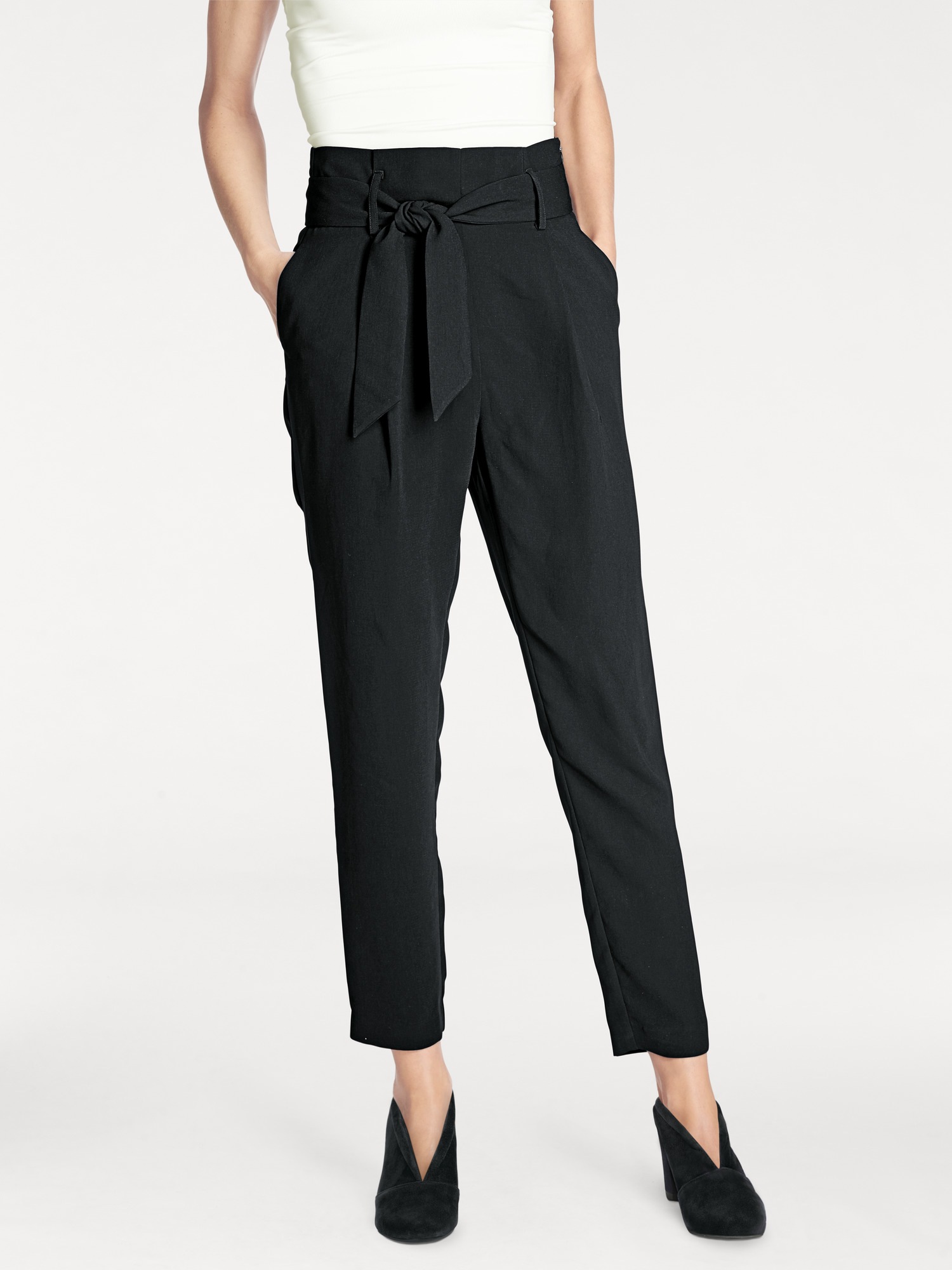 heine Bundfaltenhose, mit Bindegürtel