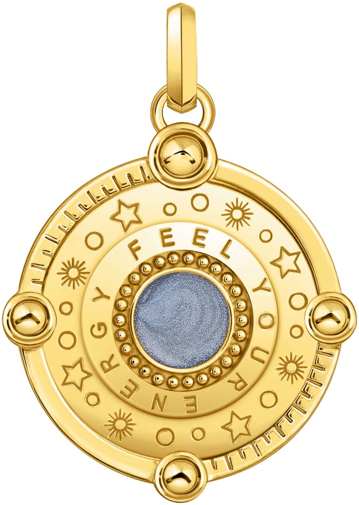 THOMAS SABO Kettenanhänger »blau mit Sonne und bunten Steinen, PE960-471-1«, mit Glas-Keramik Stein, Korund (synth.), Zirkonia (synth.)