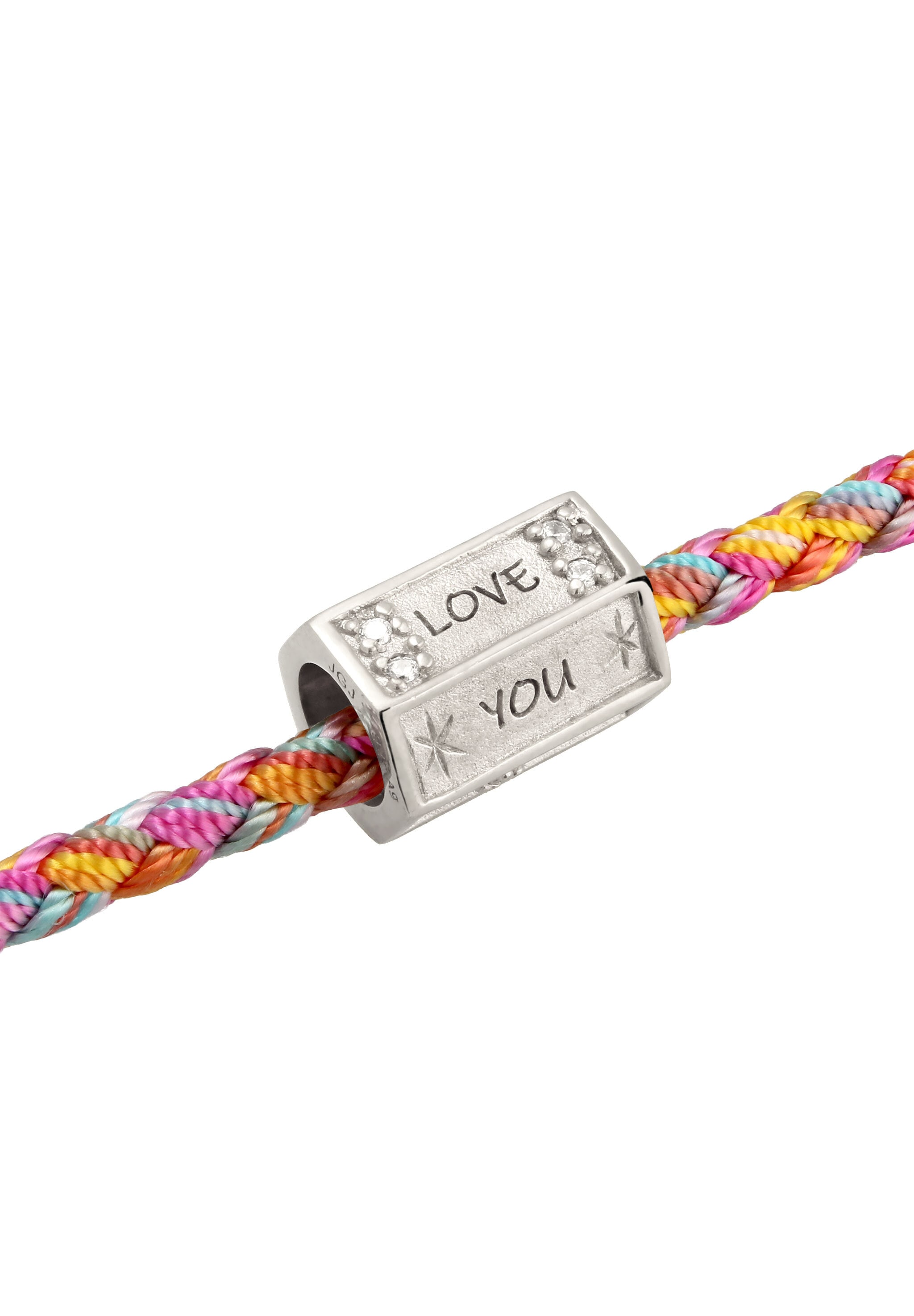 Elli Kette mit Anhänger »Halskette Love Colorful Zirkonia Weiß 925 Sterling Silber«