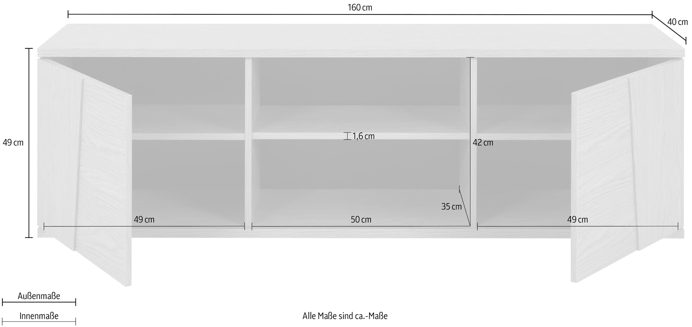 Gami Lowboard »SOLENA«, Lowboard 2 Türen