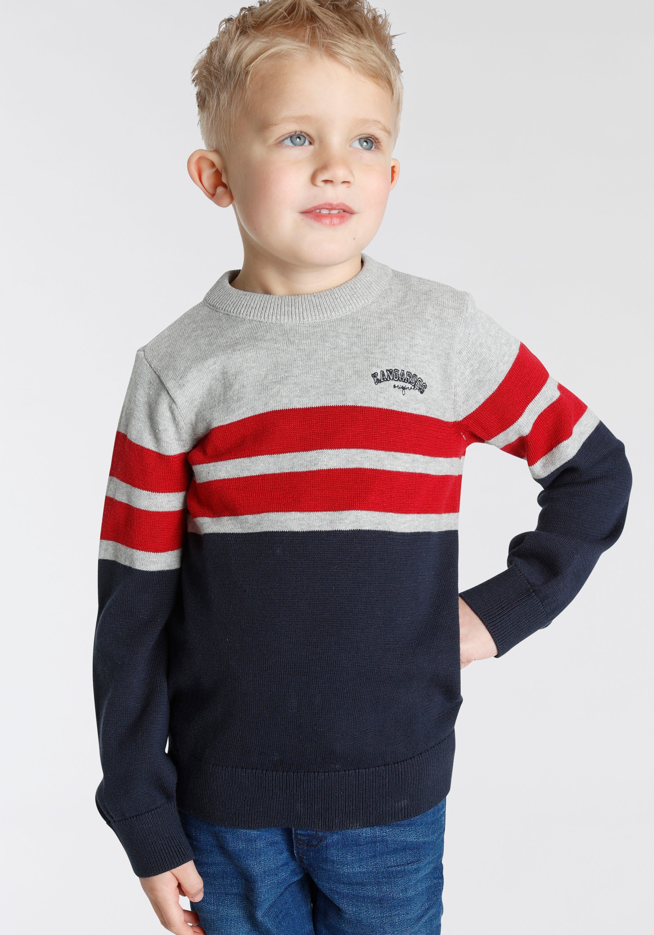 Streifen bei OTTO den für Jungen Mini Ärmeln, mit bestellen an Kapuzensweatshirt »Colorblocking«, KangaROOS