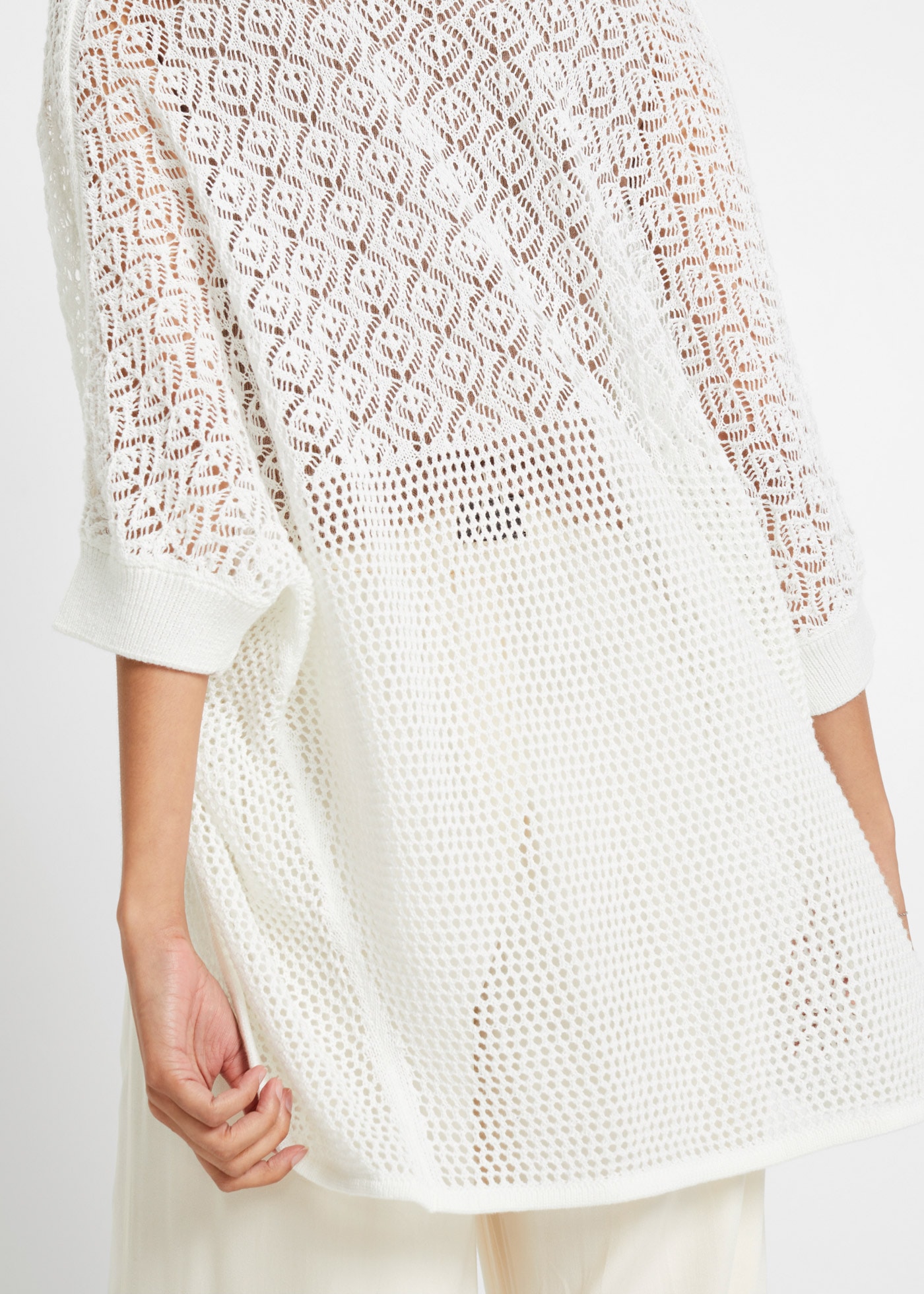 bonprix Longstrickjacke bequeme Passform, mit Lochmuster, casual Stil