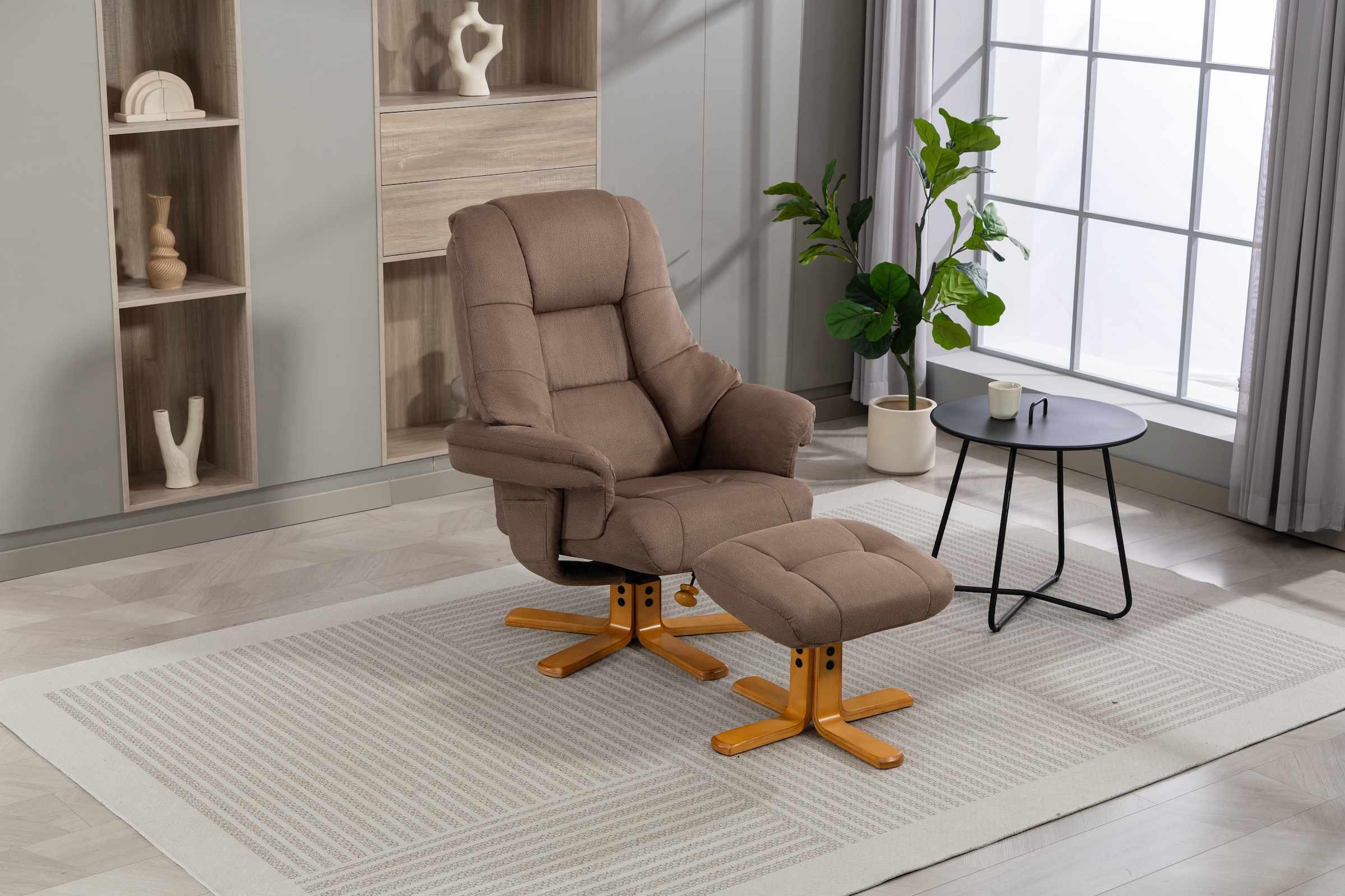 Duo Collection TV-Sessel »Bordeaux« mit Hocker und Relaxfunktion, 360 Grad drehbar