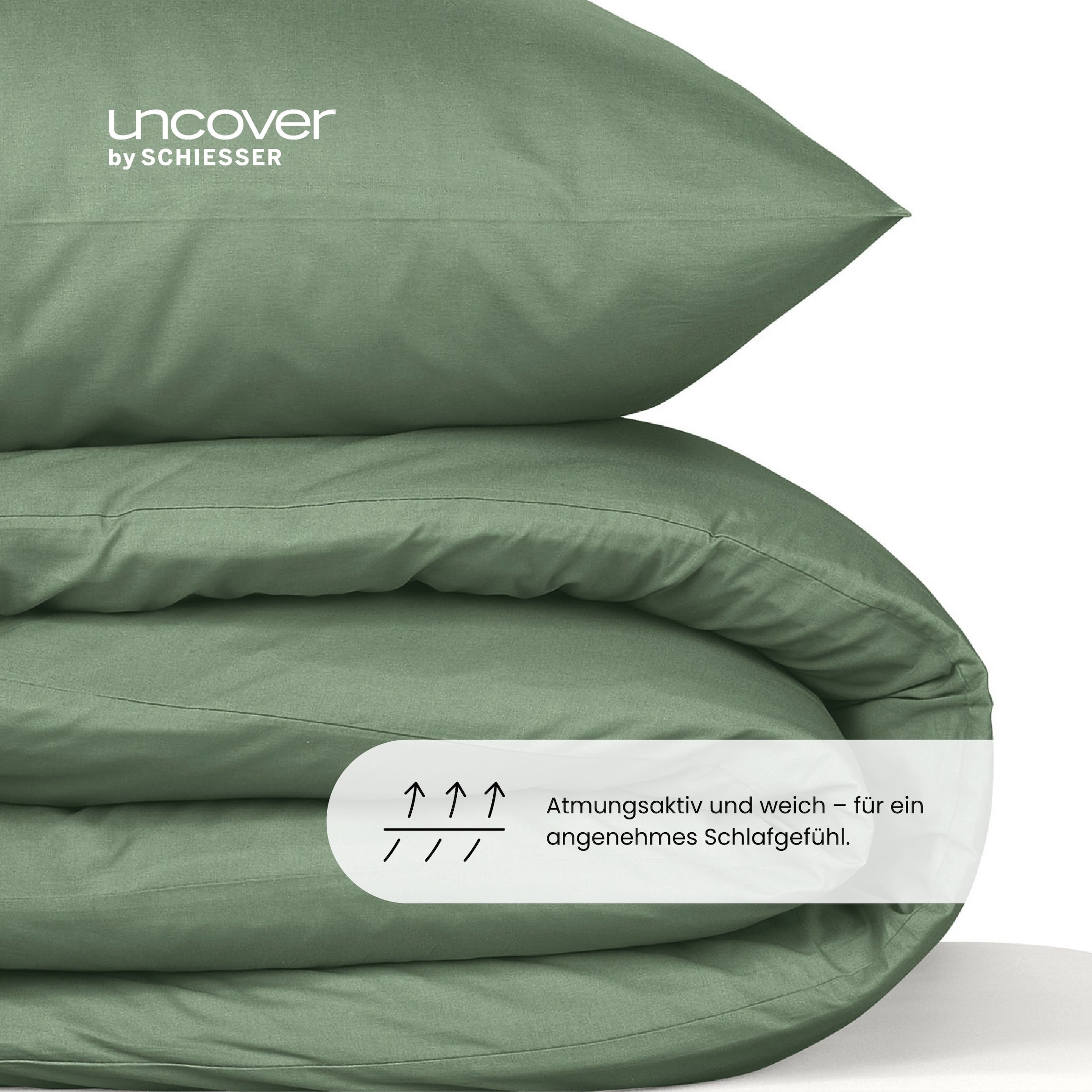 uncover by SCHIESSER Bettwäsche »Soho aus weicher Baumwolle in gedeckten Uni-Farben« 2 Stk. OEKO-TEX® MADE IN GREEN