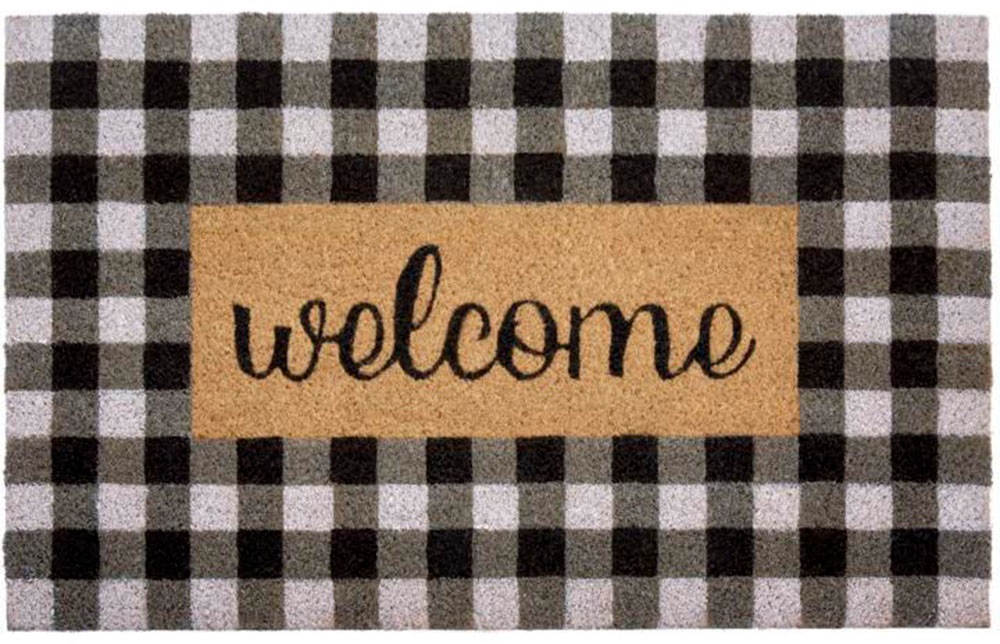 HANSE Home Fußmatte »Kokos Welcome Chessboard«, rechteckig, 15 mm Höhe, Kokos, Schmutzfangmatte, Outdoor, Rutschfest, Innen, Kokosmatte, Flur