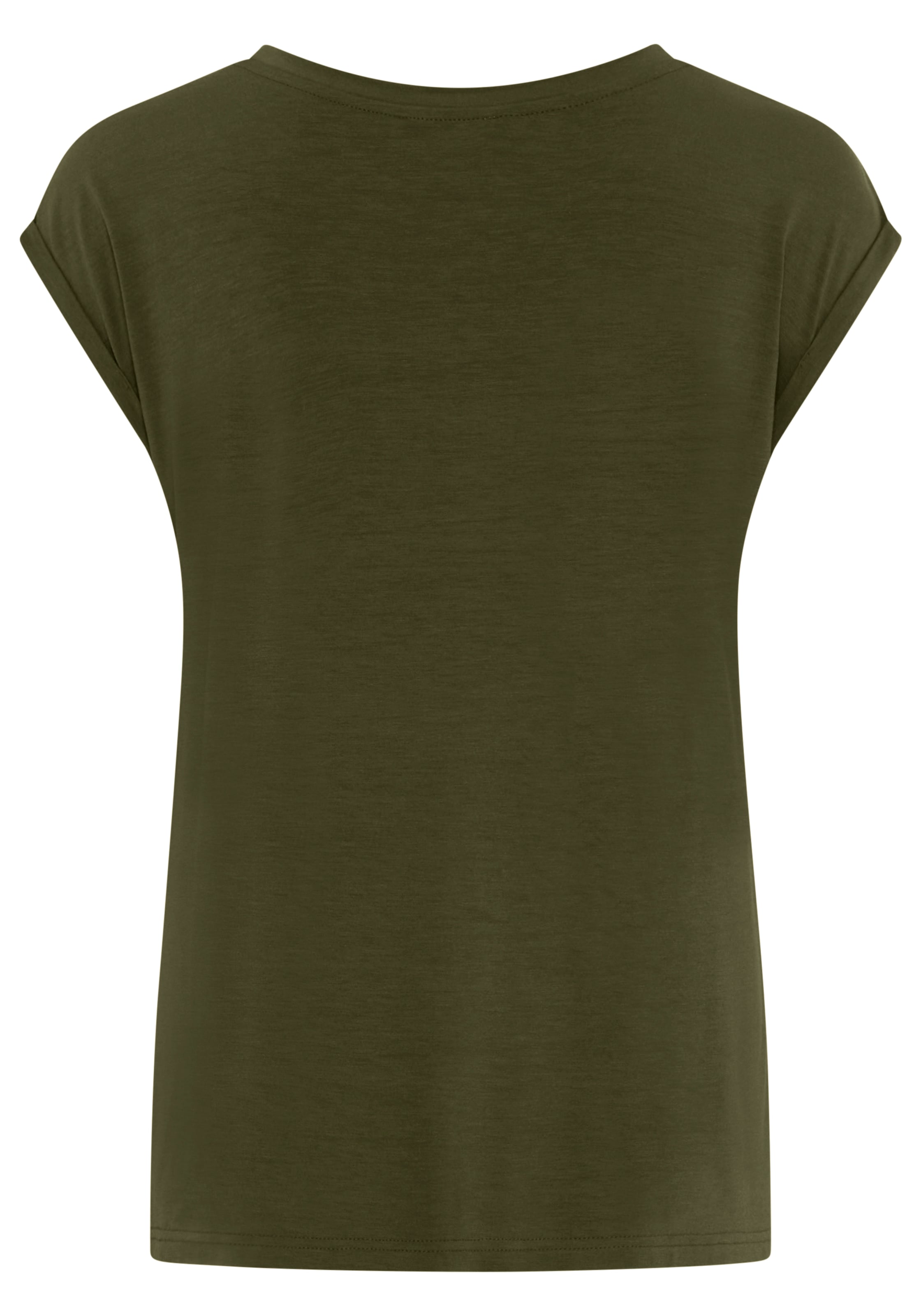 Tamaris T-Shirt Regular Fit, mit überlappenden Schultern, Kurzarm mit Aufschlag