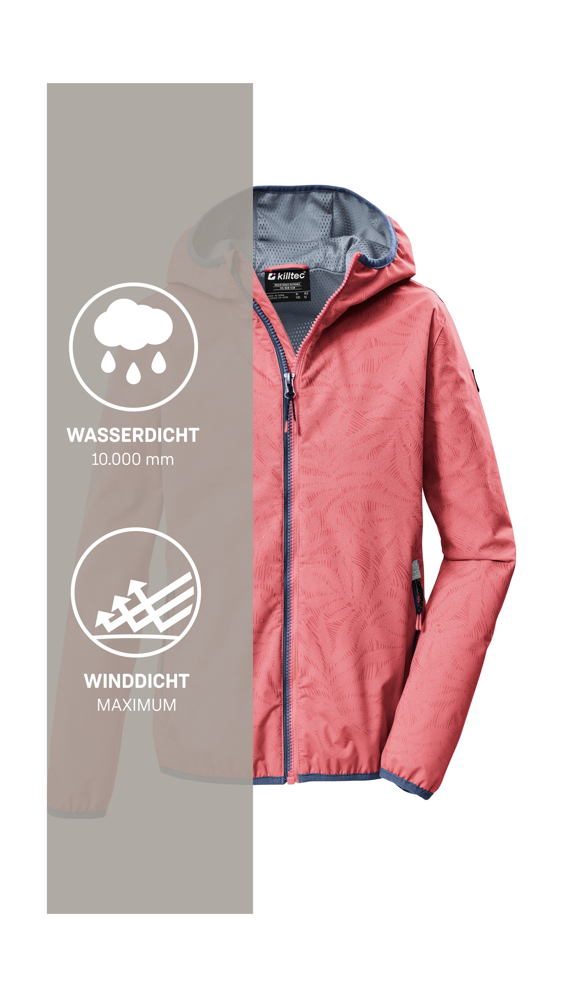 Killtec Funktionsjacke »KOS 156 GRLS JCKT« Wind- und wasserdichte Mädchenjacke mit Magic Print