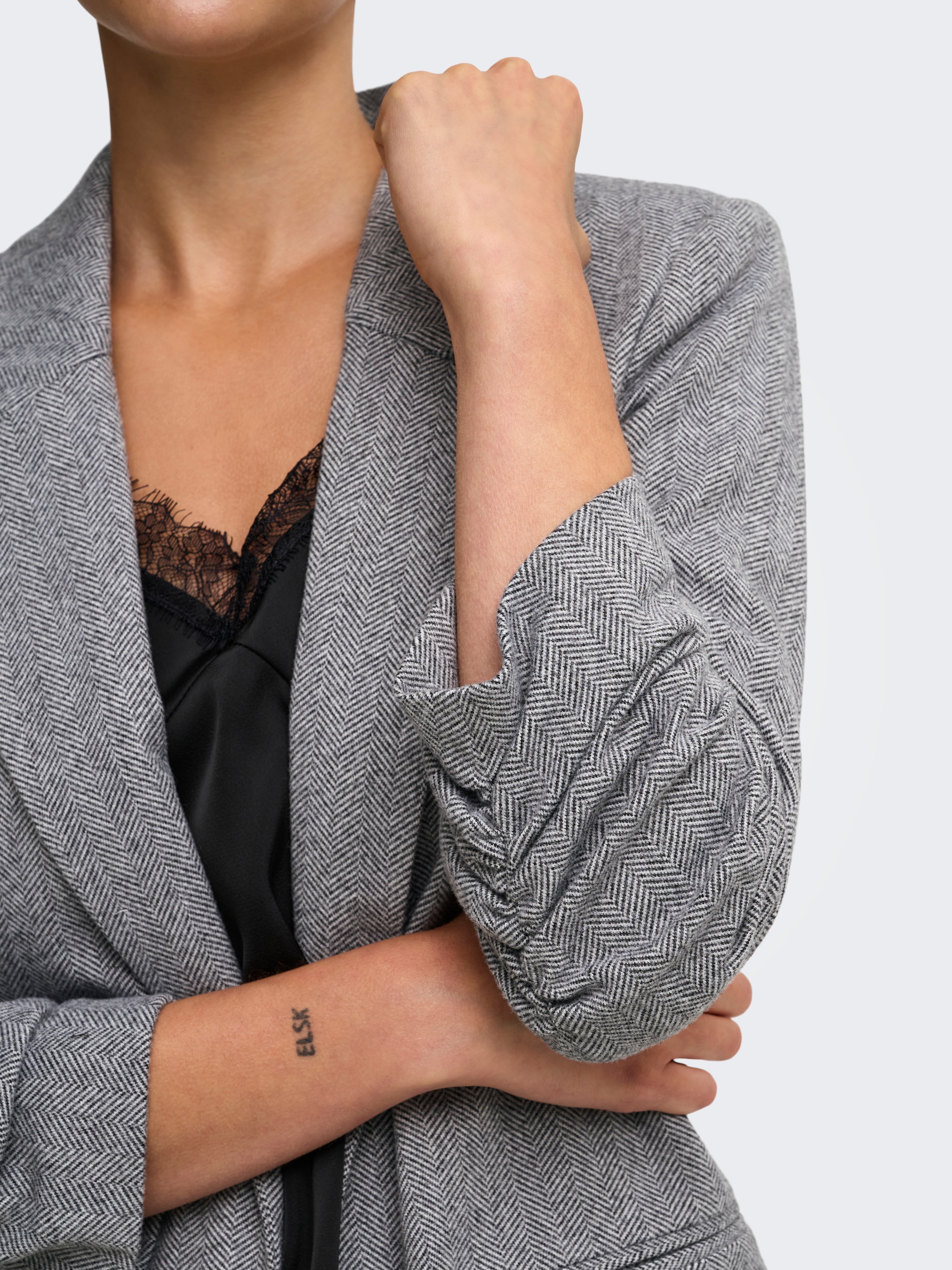 ONLY Longblazer »ONLCIVA 3/4 HERRINGBONE BLAZER CC TLR« Kunstfaser, regular fit