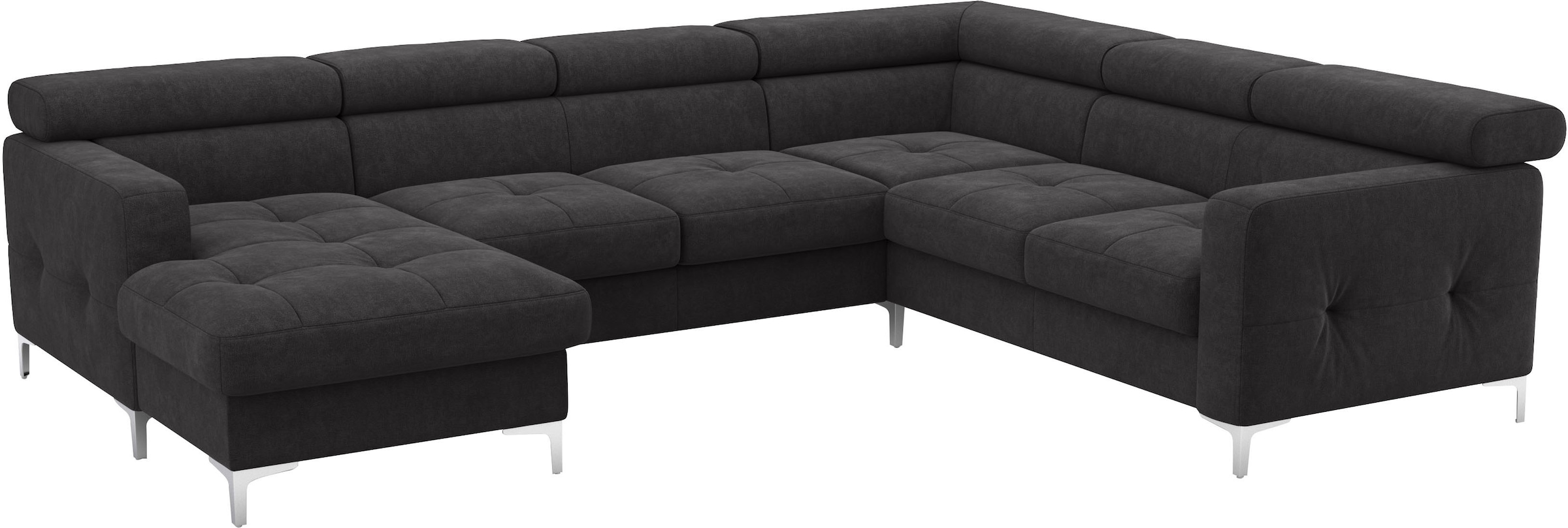COTTA Wohnlandschaft »Sammy U-Form«, mit Kopfteilverstellung, optional mit Bettfunktion und Bettkasten