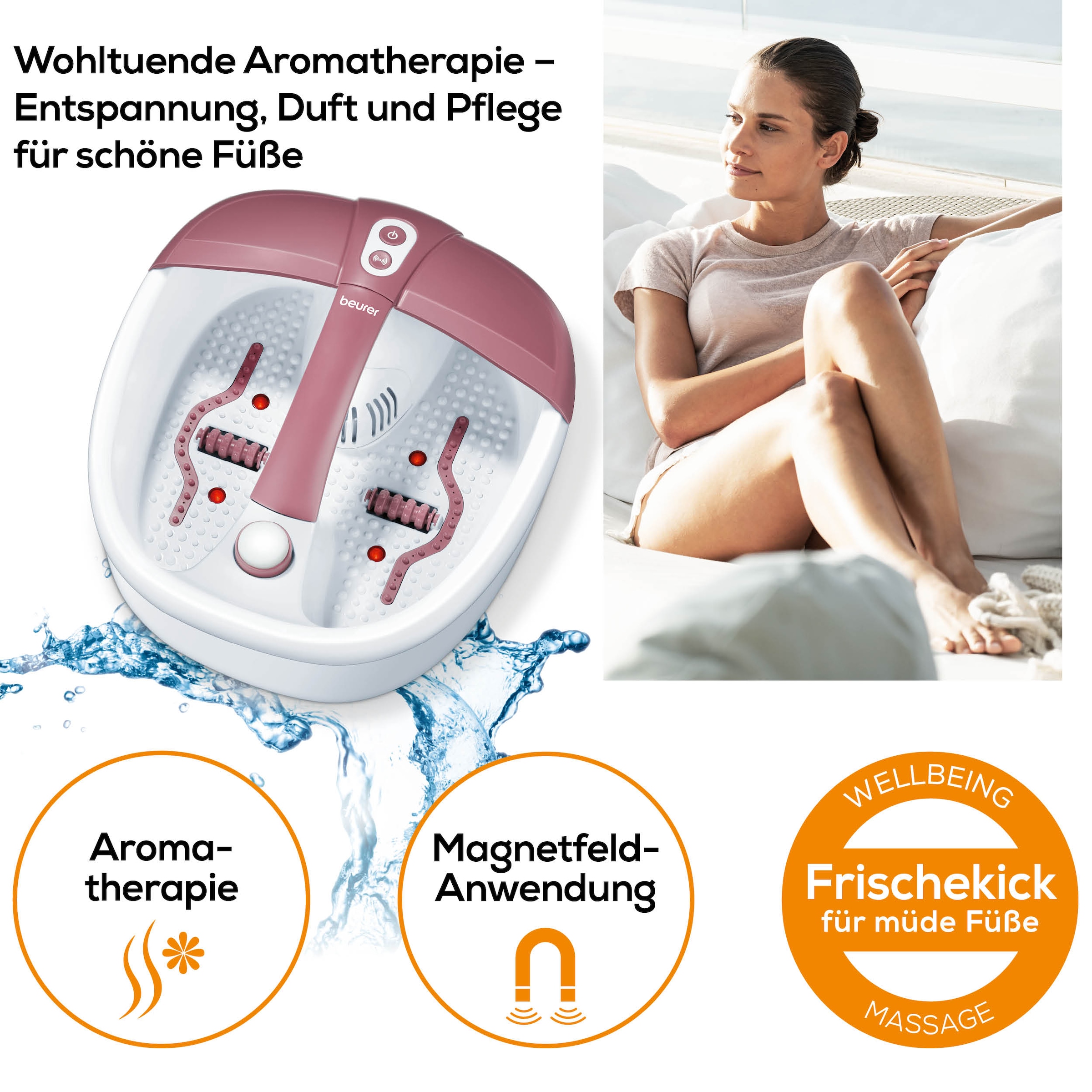 BEURER Fußbad »FB 35 Fußsprudelwanne mit Aroma-Filter zur Verwendung mit Badezusätzen«, Mit Vibrations- und Sprudelmassage und Wassertemperierung