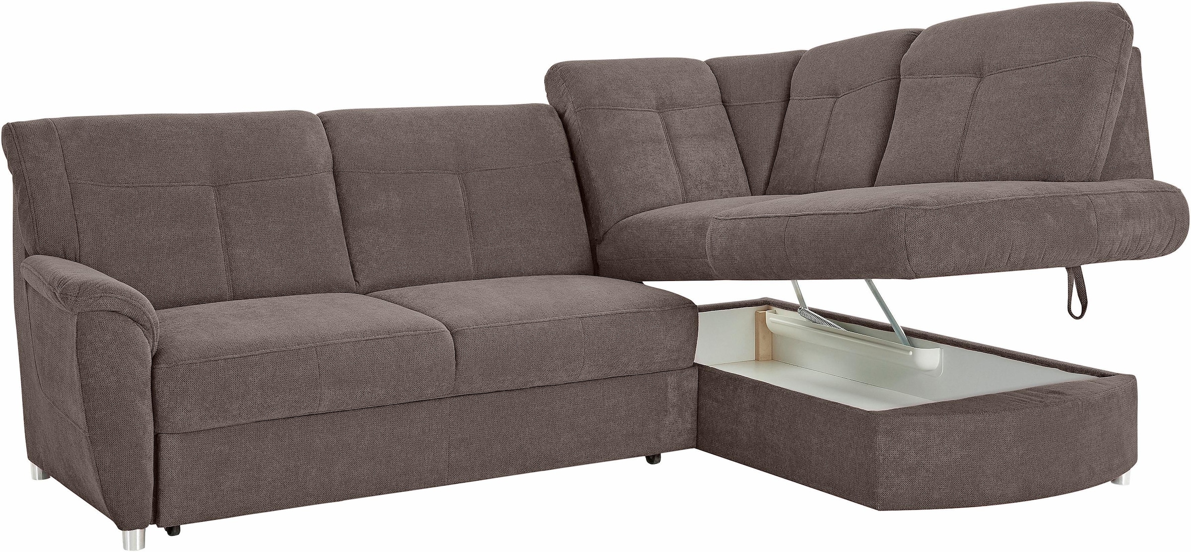 sit&more Ecksofa »Sonoma L-Form«, wahlweise mit Bettfunktion und Bettkasten