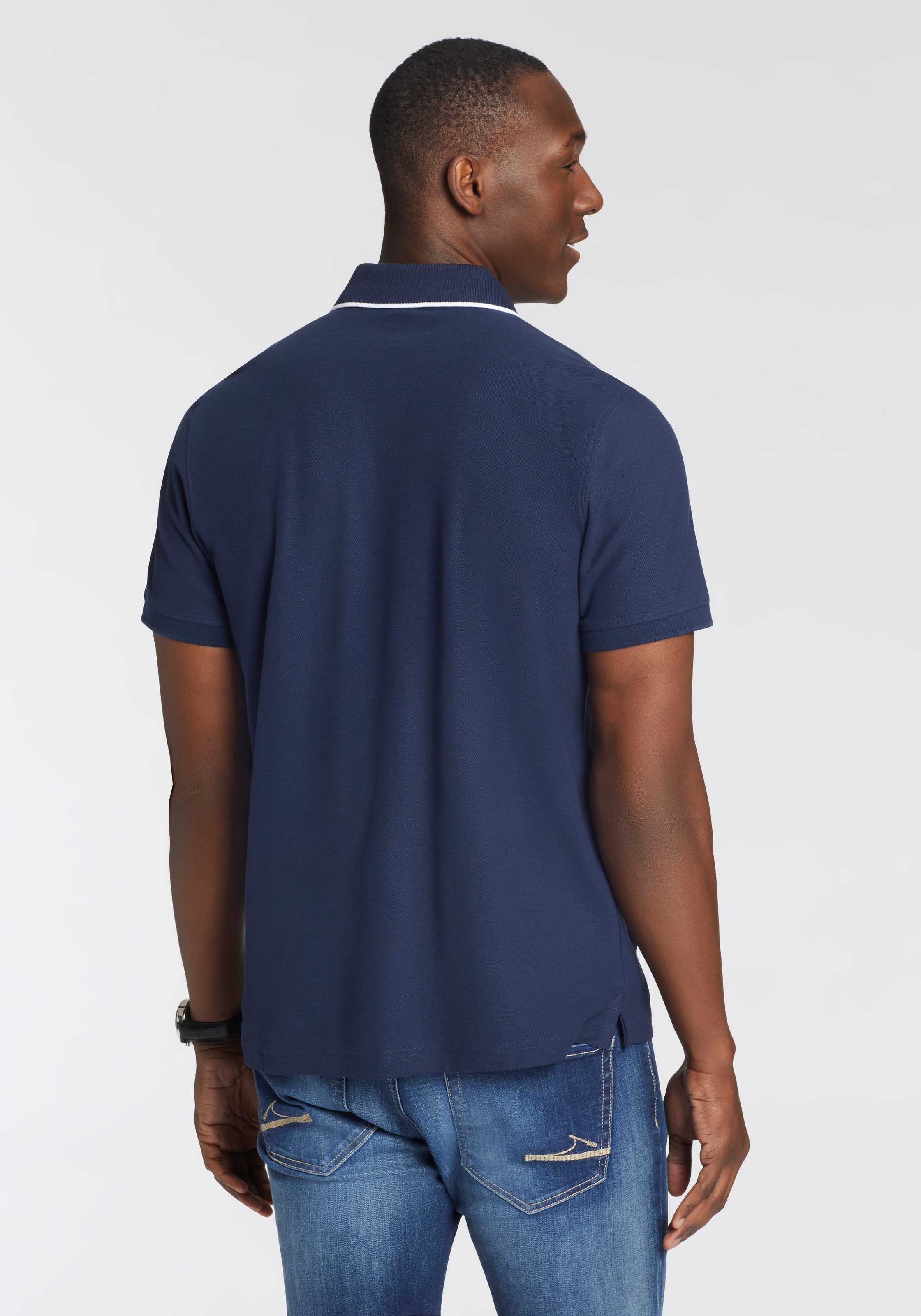 DELMAO Poloshirt, mit Brustprint