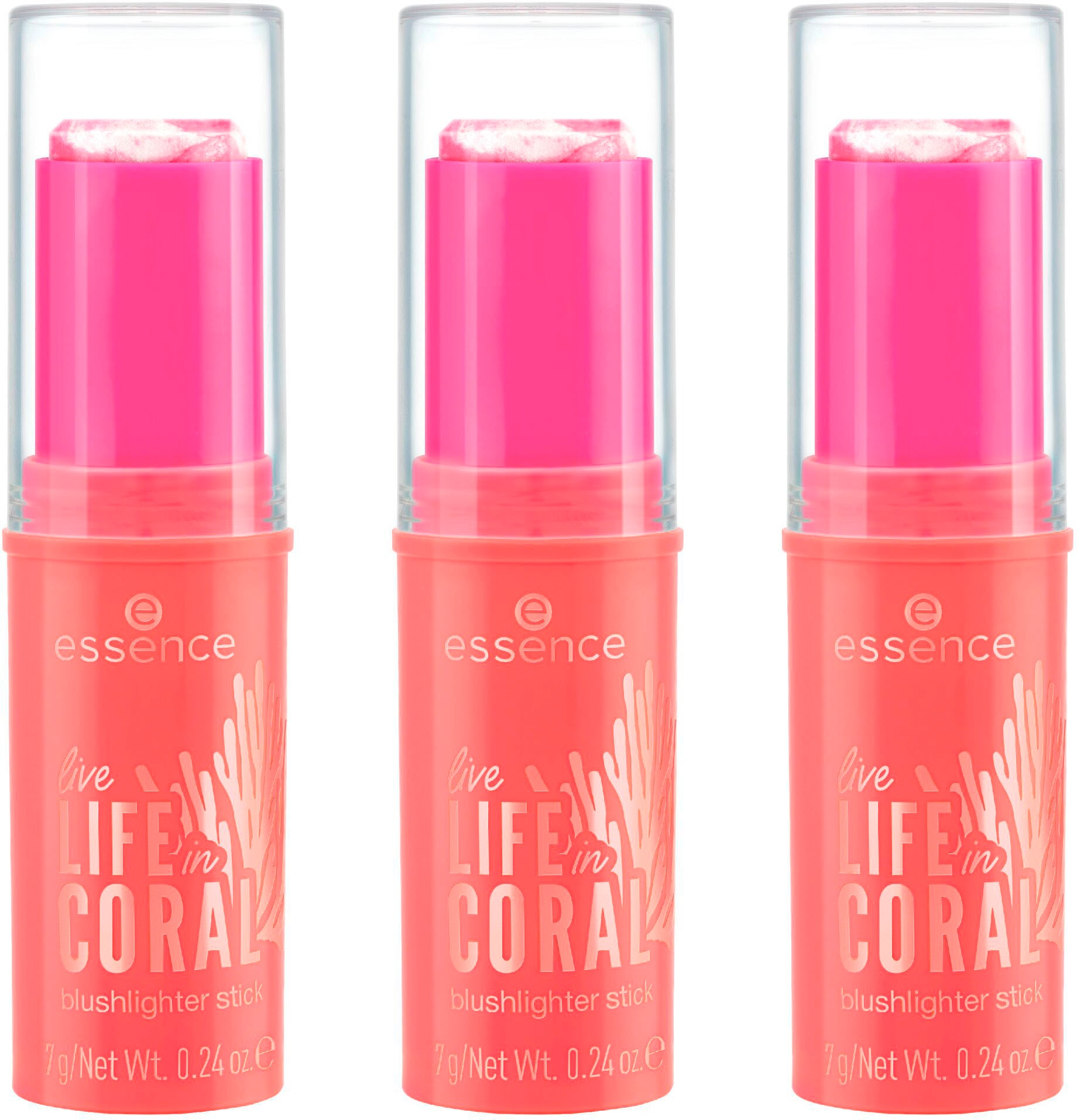 Rouge »live LIFE in CORAL blushlighter stick«, (Set, 3 tlg.), mit cremiger Textur