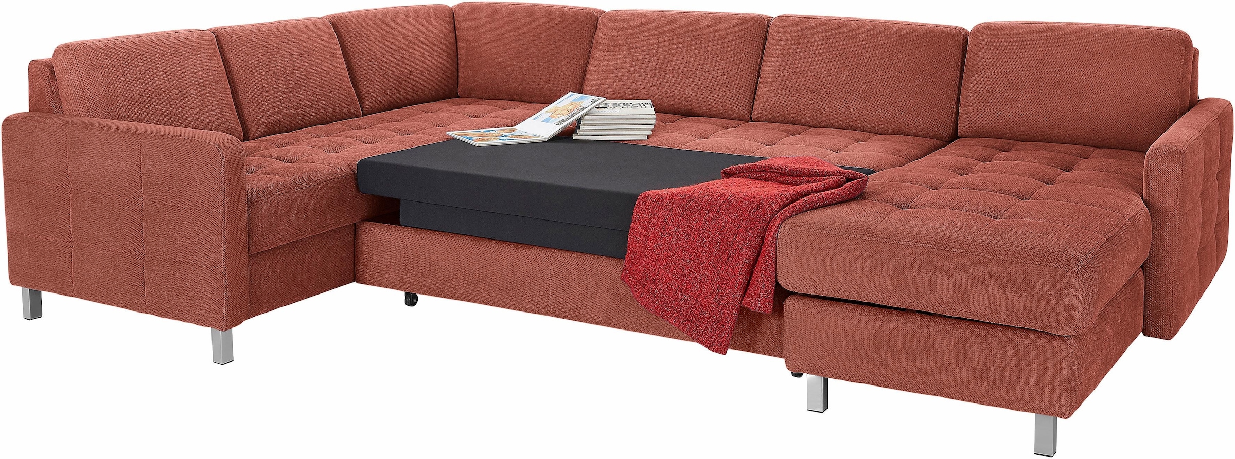 sit&more Wohnlandschaft Pablo U-Form, wahlweise mit Bettfunktion und Bettkasten