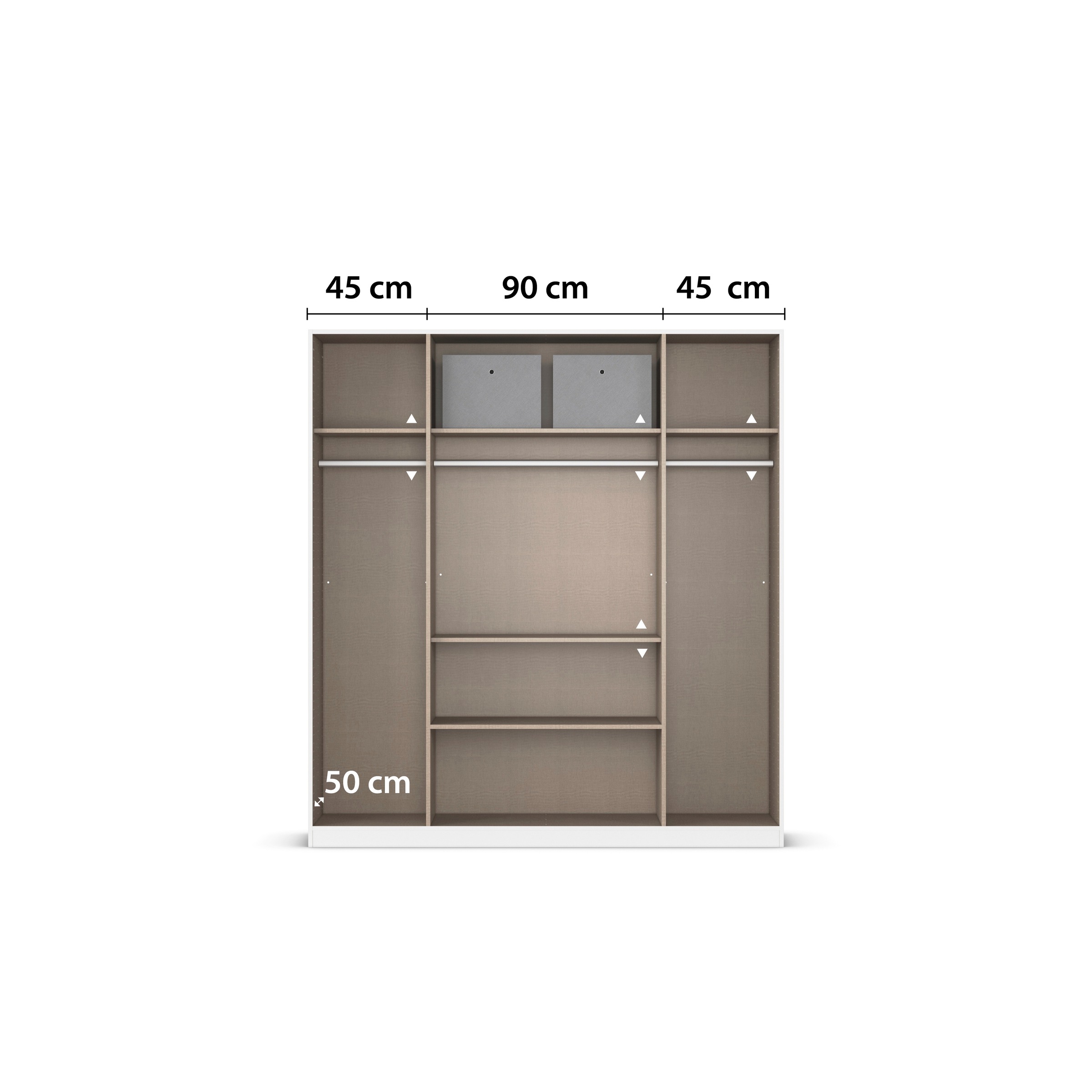 rauch Kleiderschrank »Drehtürenschrank Schrank Garderobe Ankleide Schlafzimmer LAGOA« 3 verschiedene Ausstattungen BASIC/CLASSIC/PREMIUM (inkl. SOFT-CLOSE),  geräumige Schubladen, 3 Breiten, optional mit Aufsatz MADE IN GERMANY