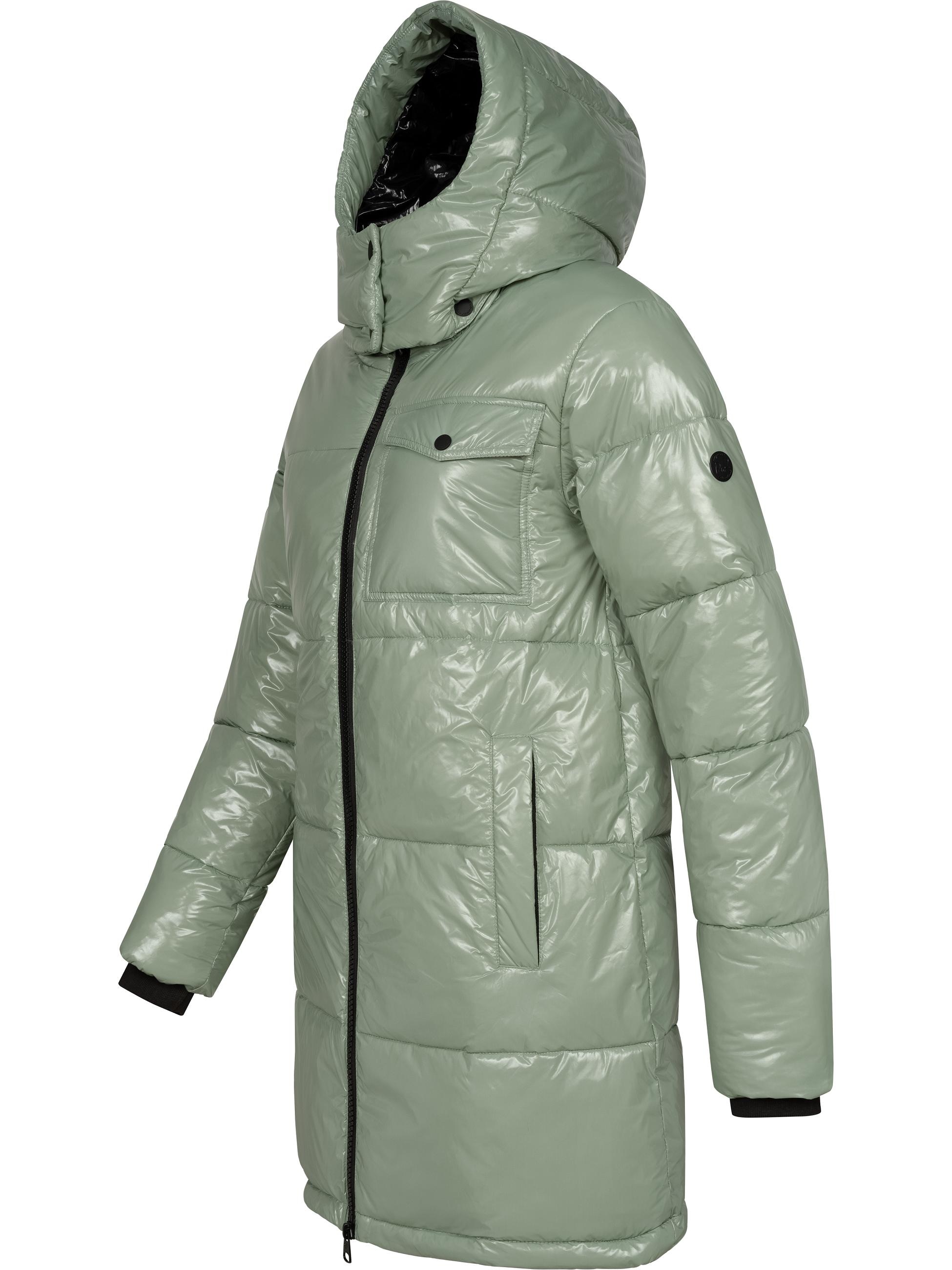 Ragwear Wintermantel »Wintermantel Roobie Long«, super stylischer, gänzender Damen Steppmantel