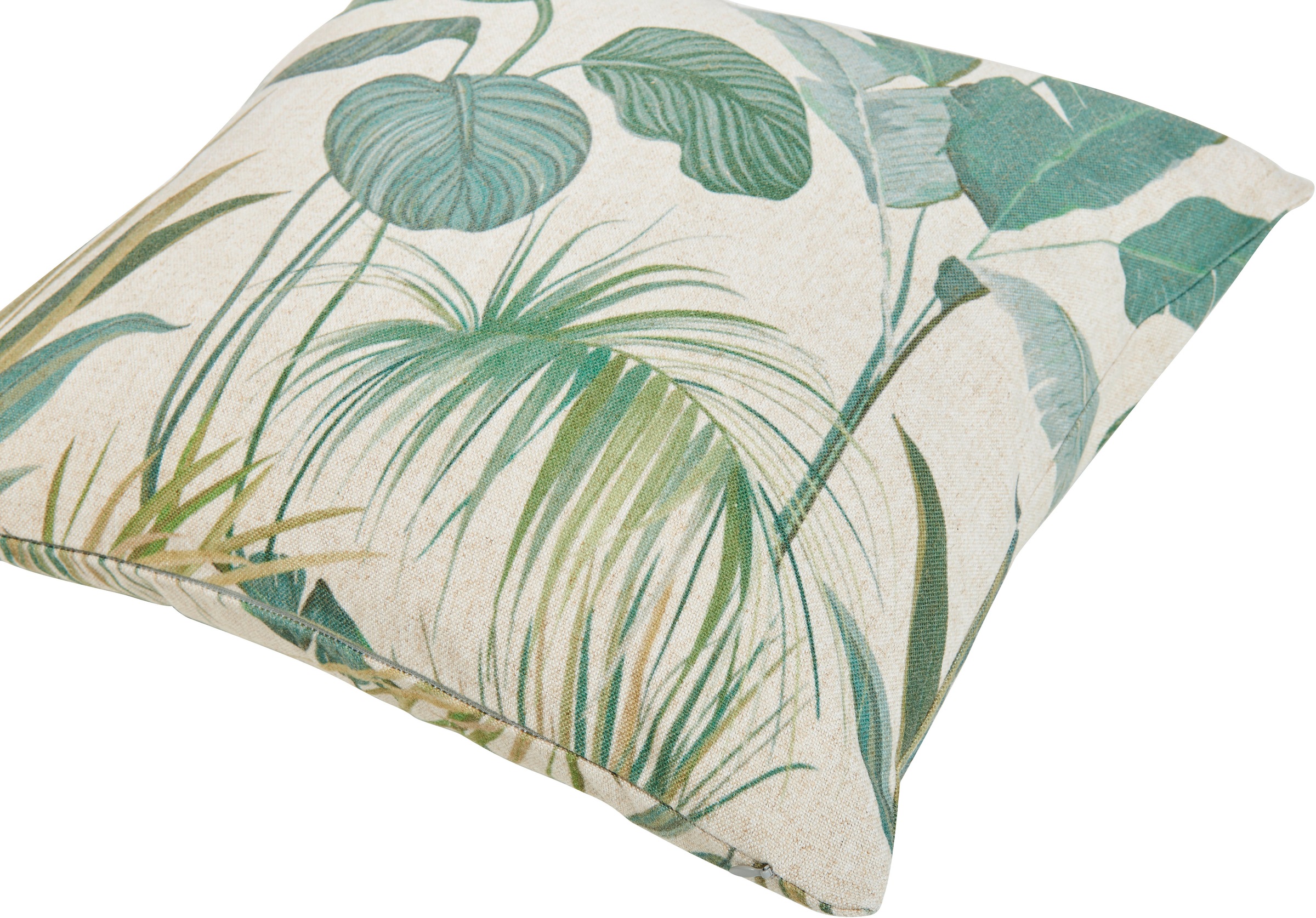 done.® Kissenhülle »Tropical Flowers«, (1 St.), Beidseitig bedruckte Kissenhülle aus Canvas-Stoff mit Leinenanteil