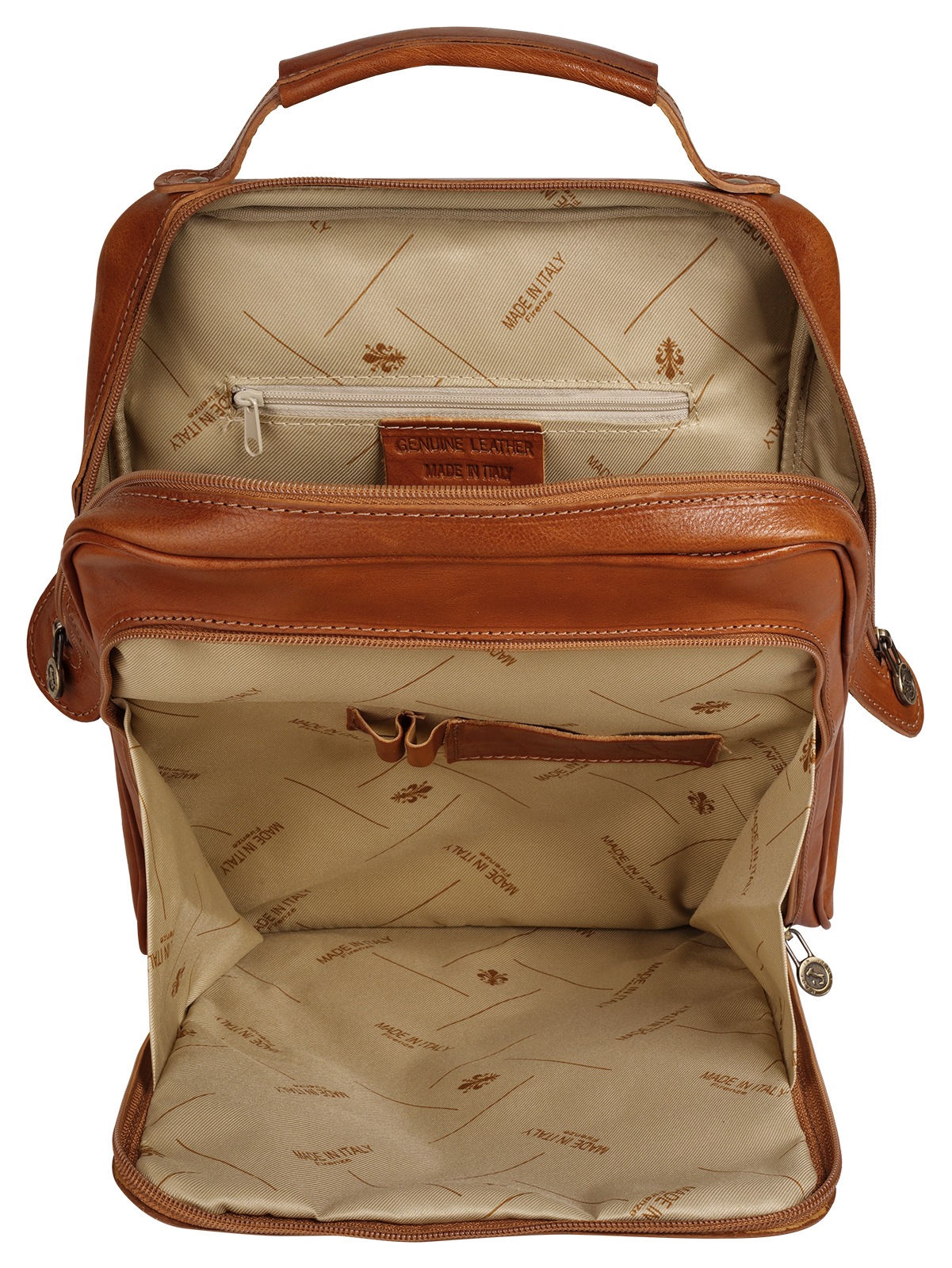 Piké Cityrucksack echt Leder, Made in Italy