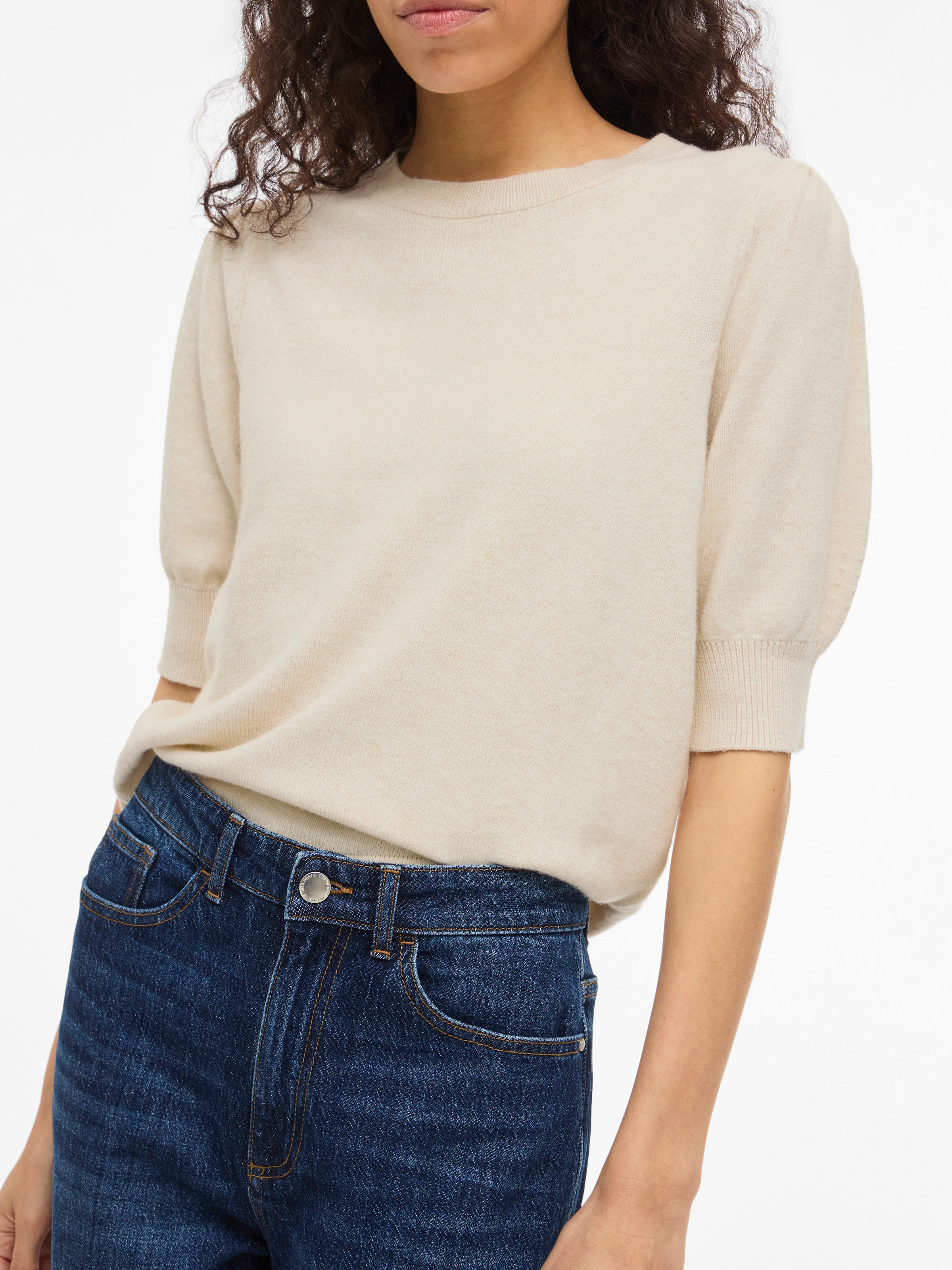 Vila Strickpullover »VIRIL 2/4 SLEEVE O-NECK KNIT TOP - NOOS«