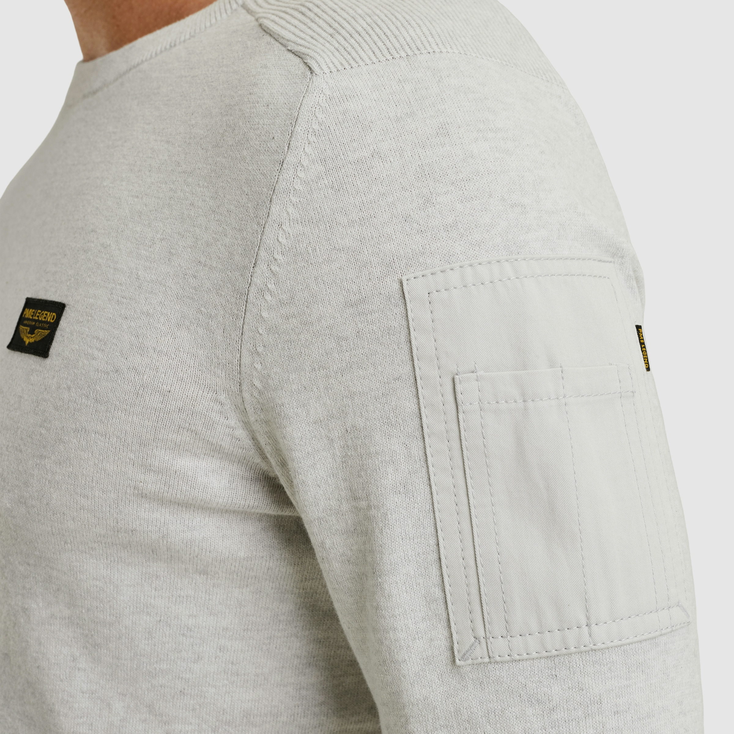 PME LEGEND Rundhalspullover, mit Logo Stickerei