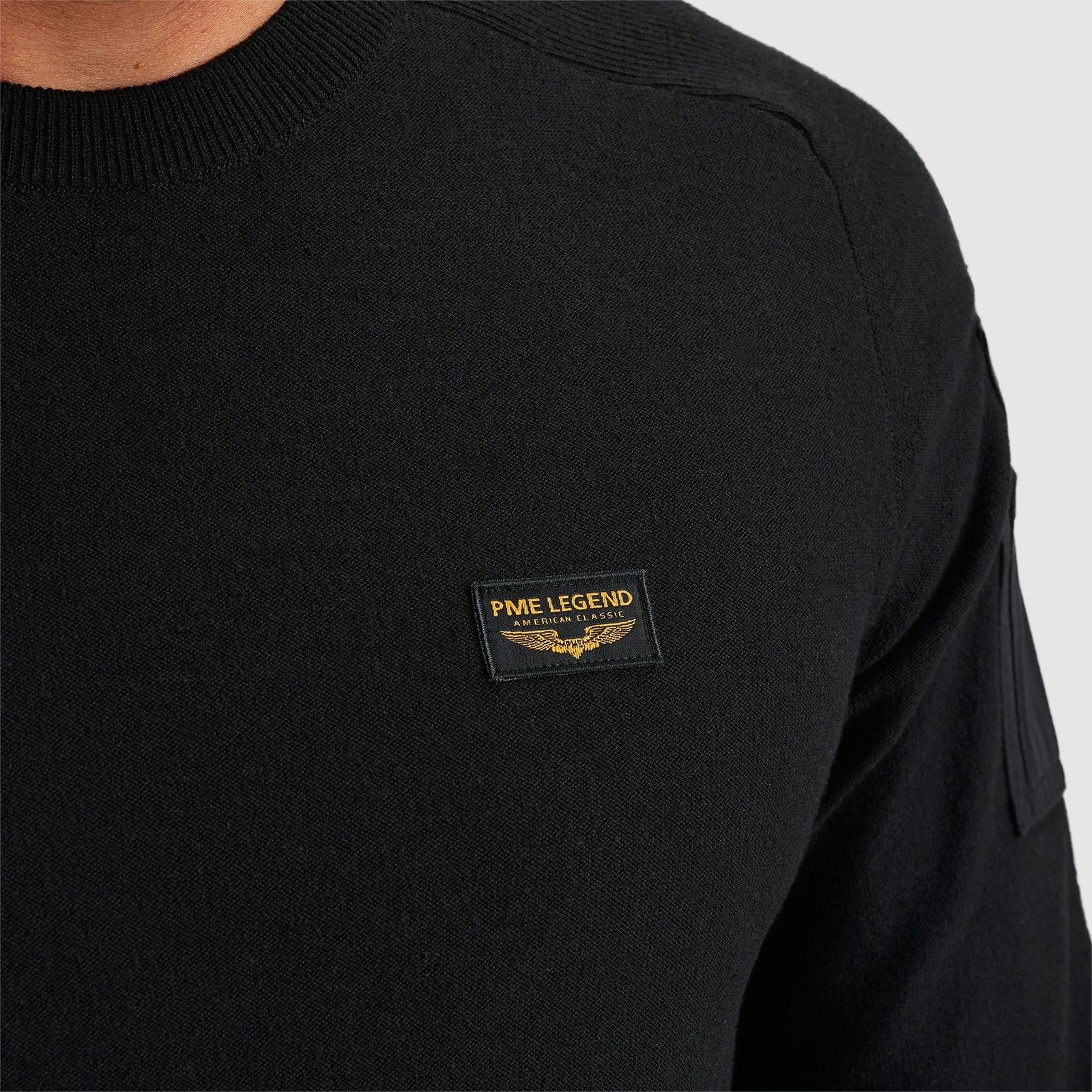 PME LEGEND Rundhalspullover, mit Logo Stickerei