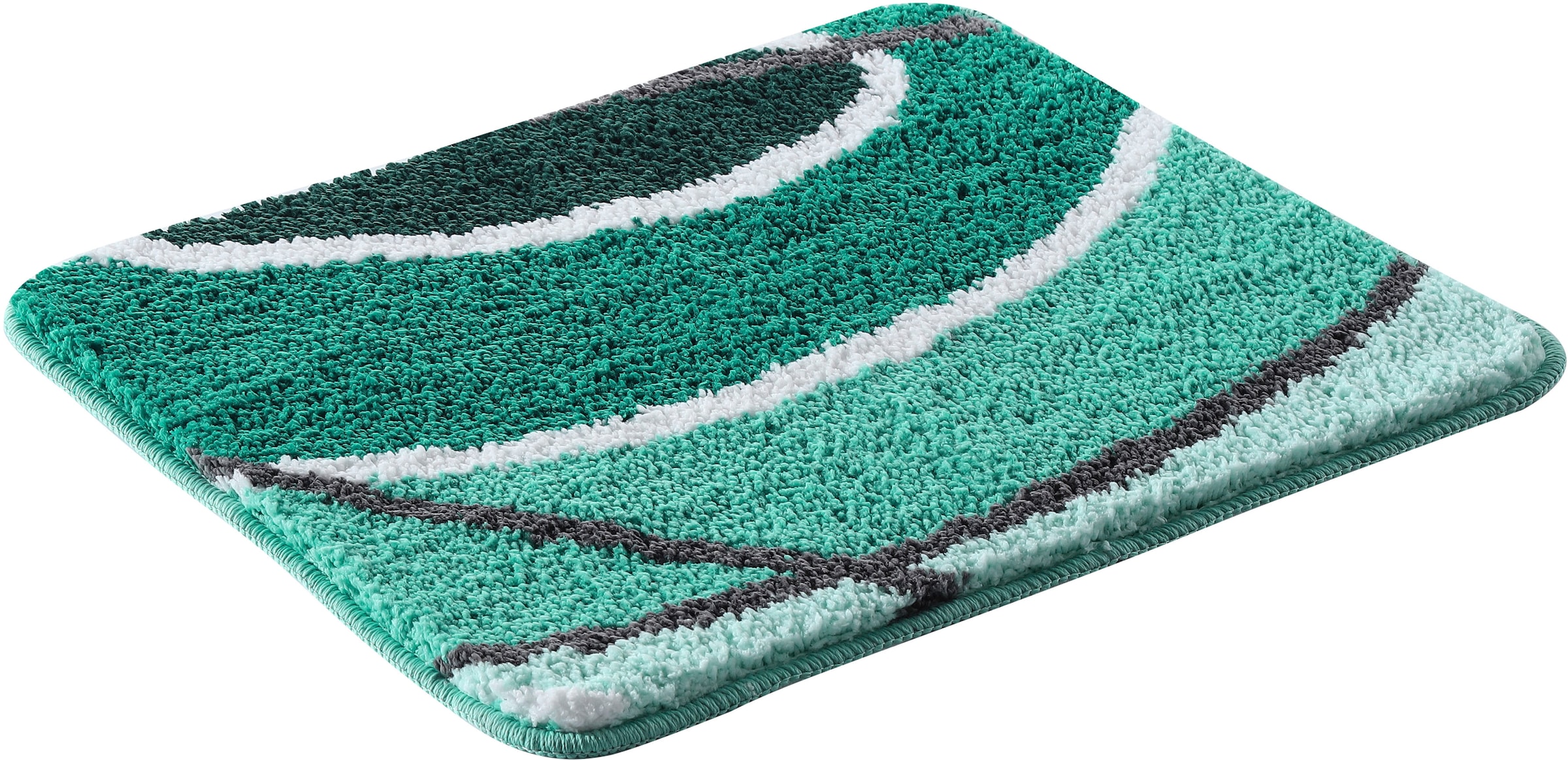 my home Badematte »Juna mit Muster, Badvorleger, Badezimmer Teppich, Duschvorleger« Höhe 20 mm rutschhemmend beschichtet strapazierfähig besonders weich, Design, Badematten, Badteppich