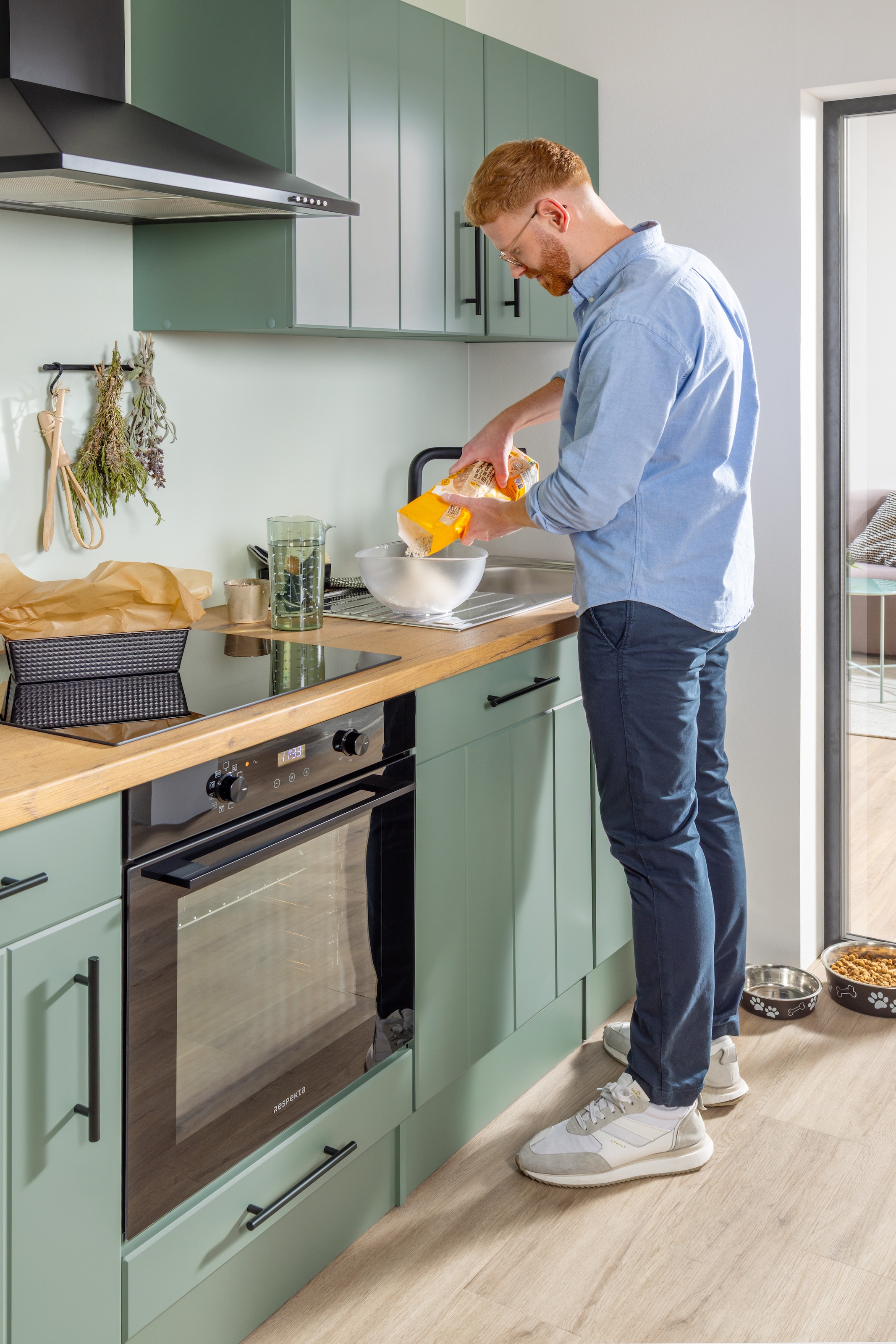 RESPEKTA Küche »Anton« Breite 310 cm, 90 cm Arbeitshöhe, wahlweise mit und ohne E-Geräte