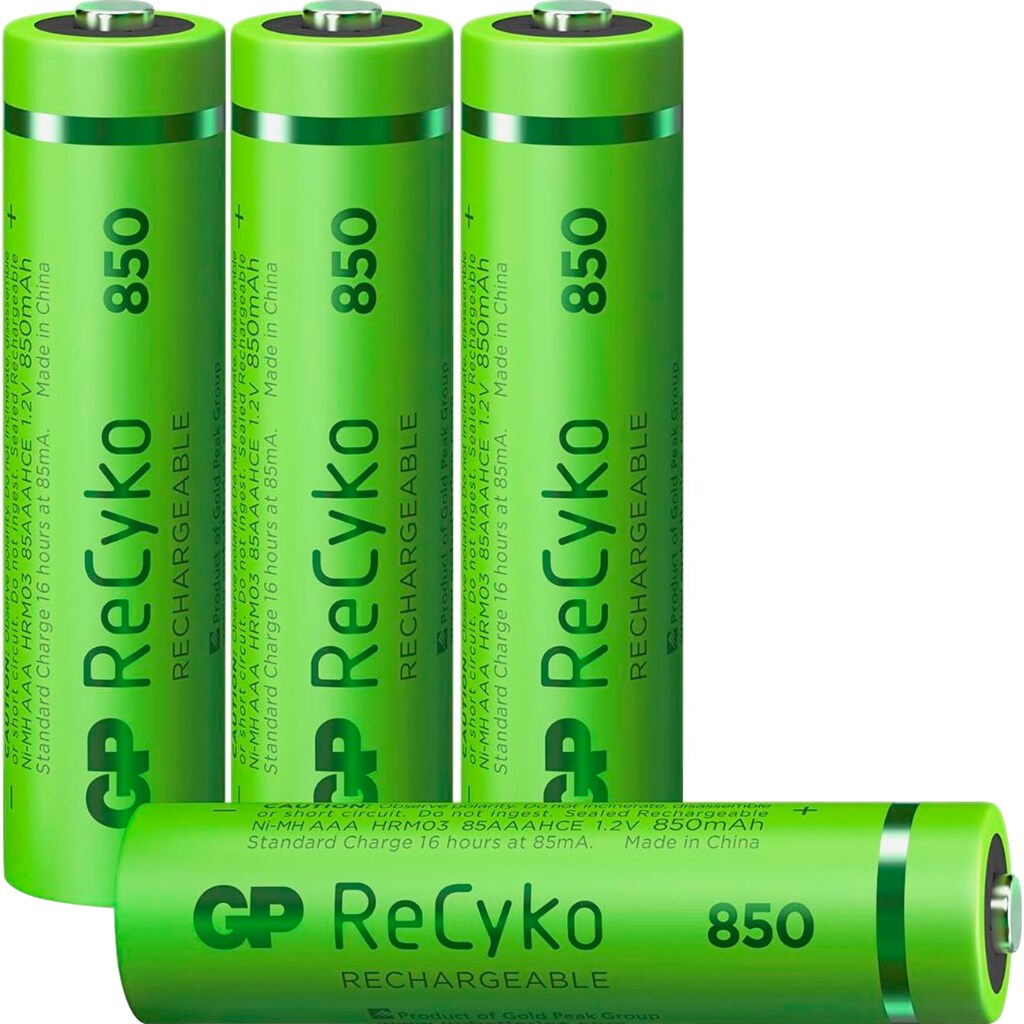 GP Batteries Akku »4er Pack AAA Akku GP NiMH 850 mAh ReCyko 1,2V«, AAA, 850 mAh