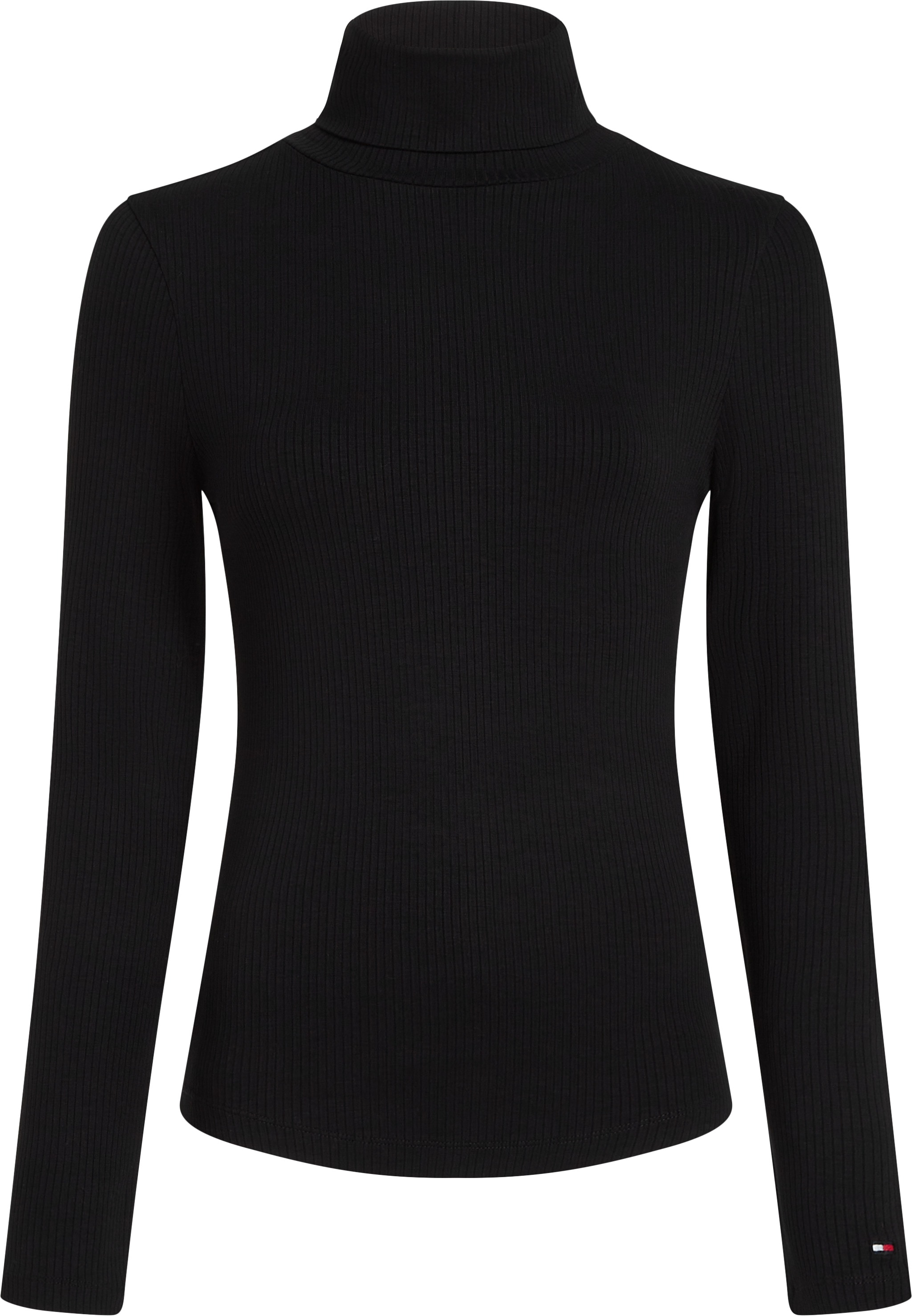 Tommy Hilfiger Langarmshirt »SLIM 5X2 RIB ROLL-NK LS«, in gerippter Struktur