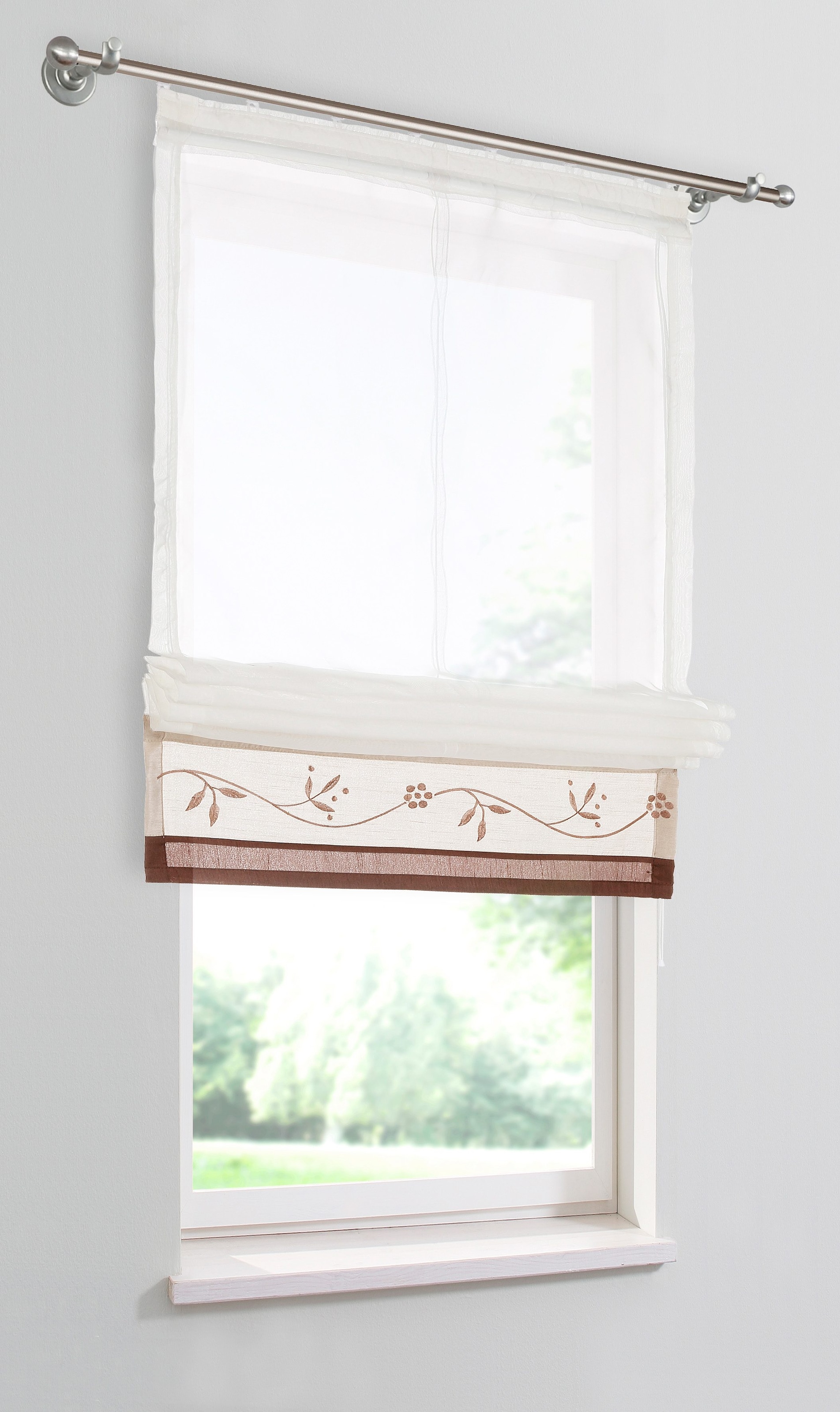 my home Raffrollo Klettband, mit Bestickt, »Sorel«, kaufen bei OTTO Polyester Transparent