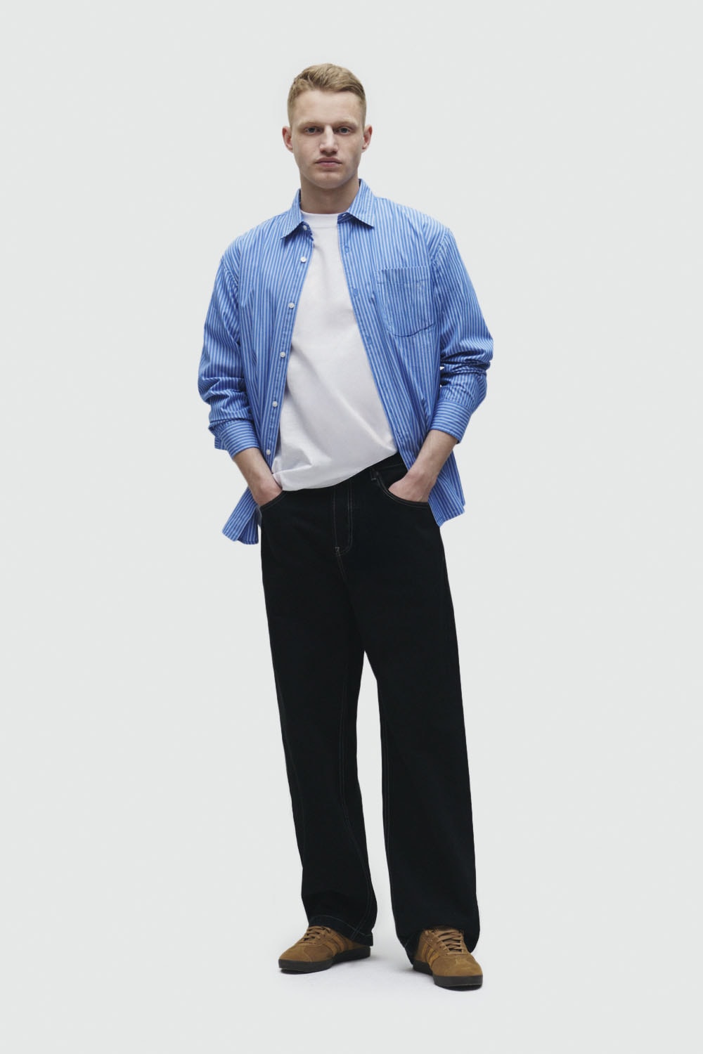 Jack & Jones Langarmhemd »JJECODY POPLIN SHIRT LS SN«, mit Streifen Muster