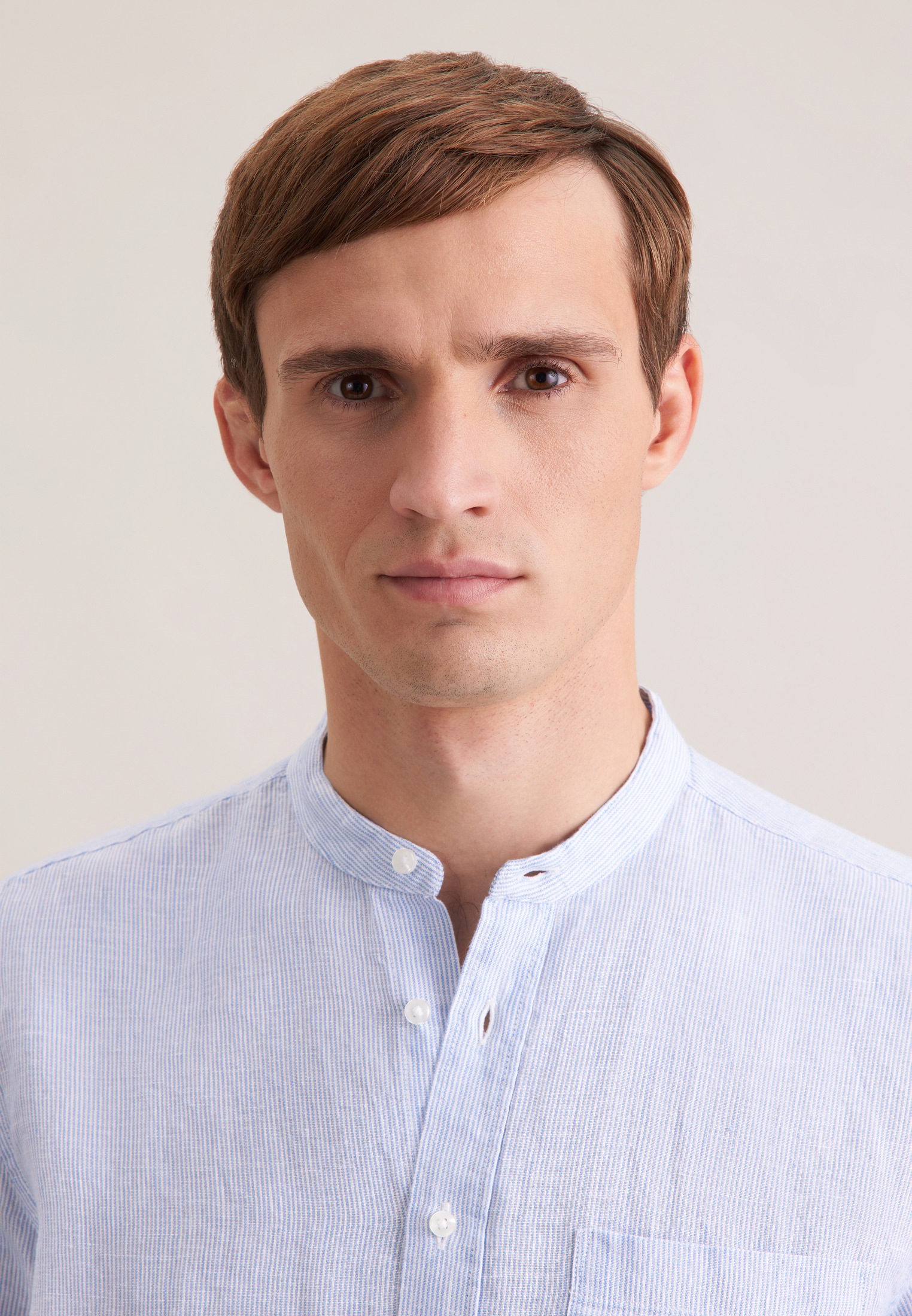 seidensticker Leinenhemd »Schwarze Rose« Regular 1/1 Stehkragen Gestreift