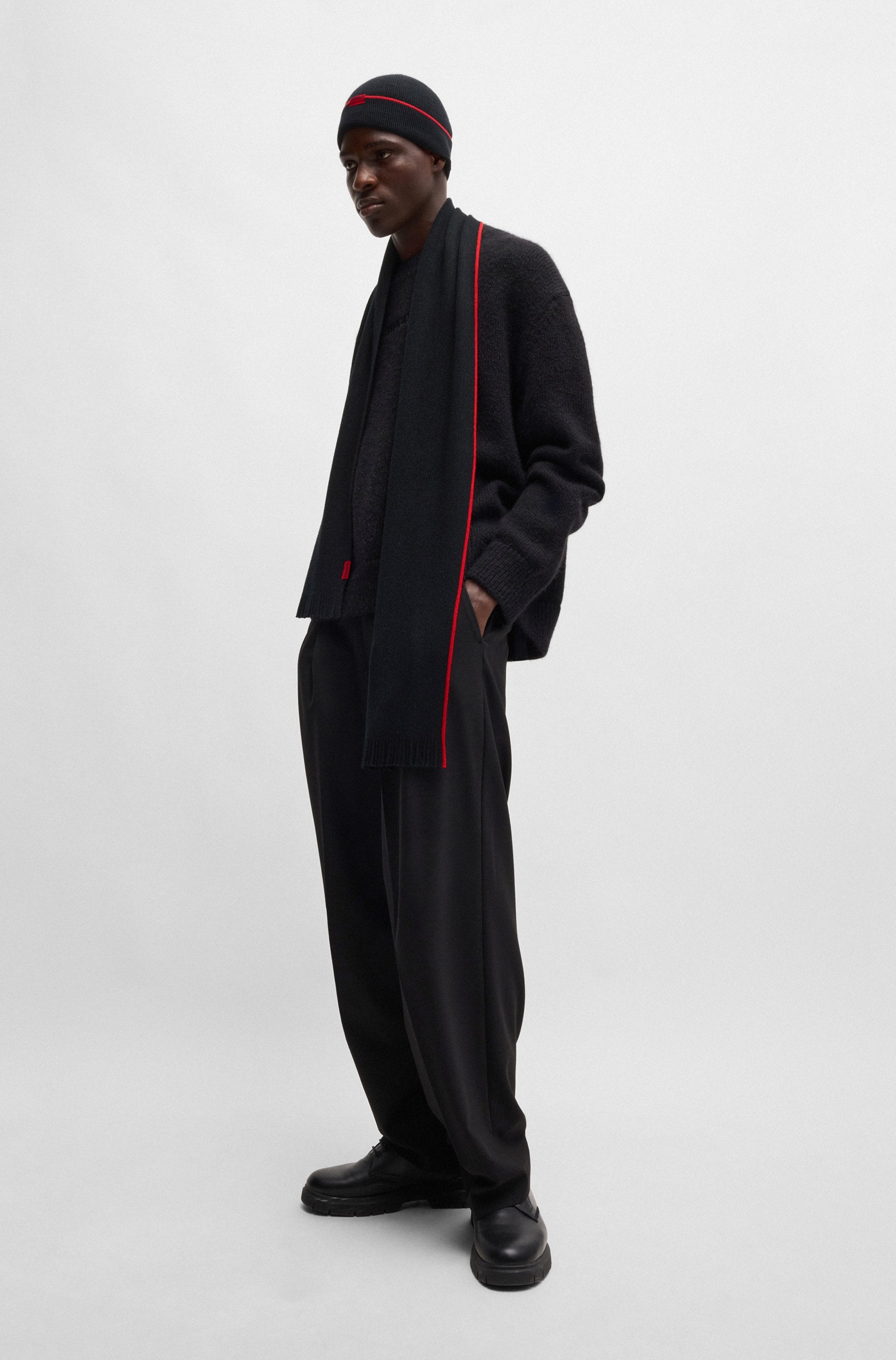 HUGO Schal »Zaschel Set« Set, mit passender Mütze, 2 Stk. tlg. aus Schurwollmix