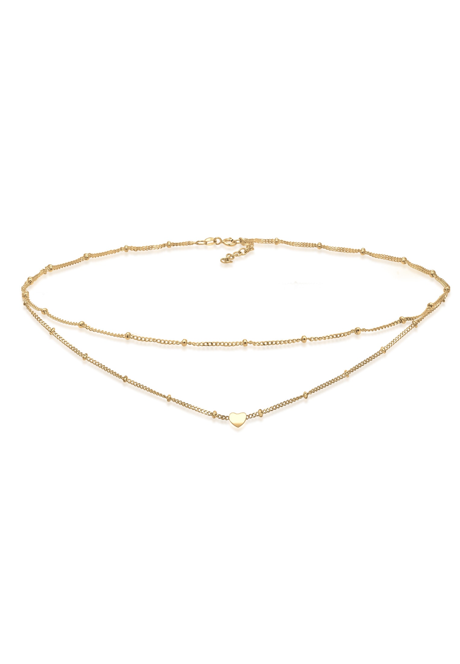 Choker »Halskette Choker Layer Kugelkette Herz 925 Silber«