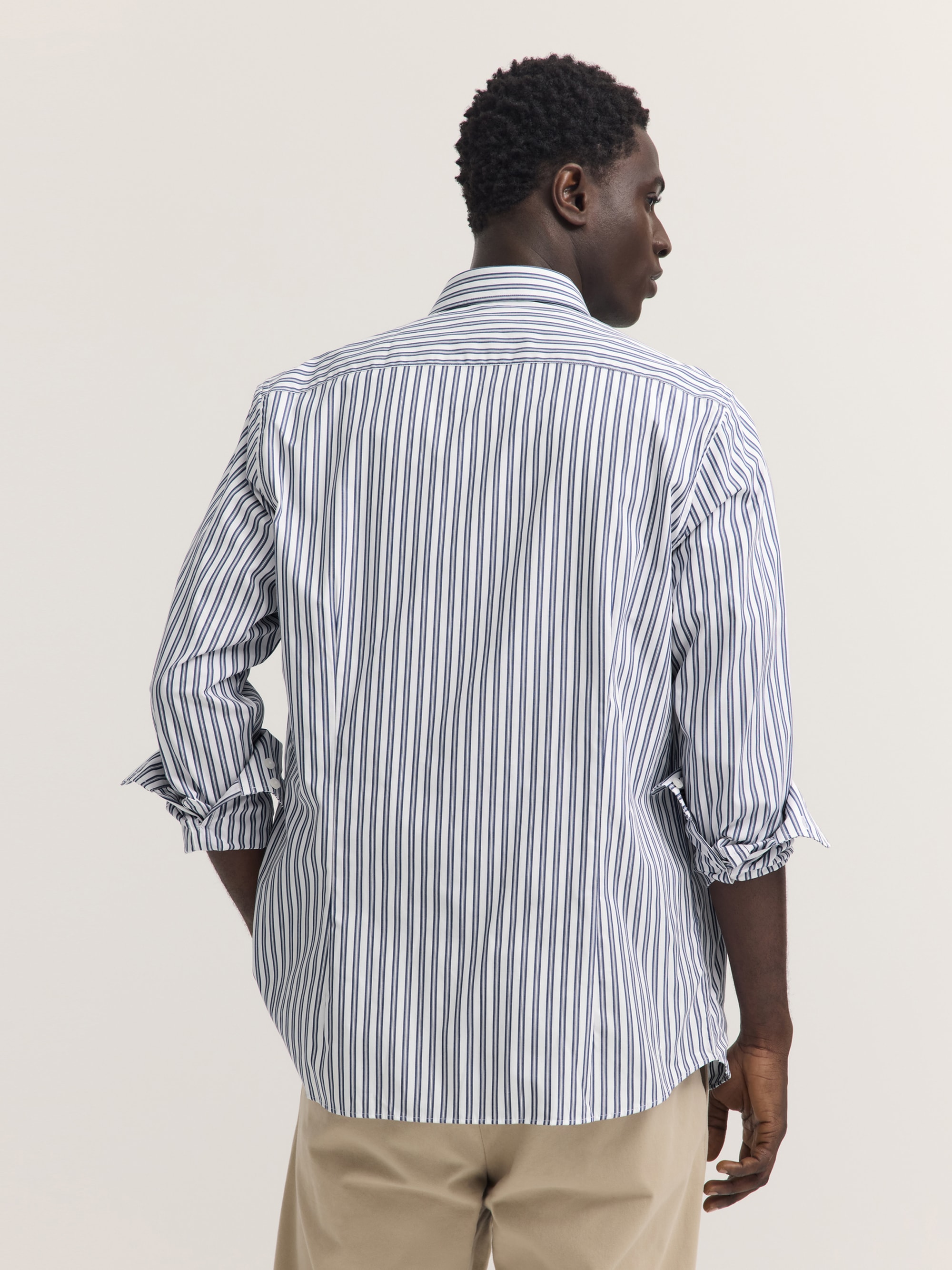 bugatti Langarmhemd »Modern Fit« Modern Fit Baumwolle Gestreift Under Button-Down