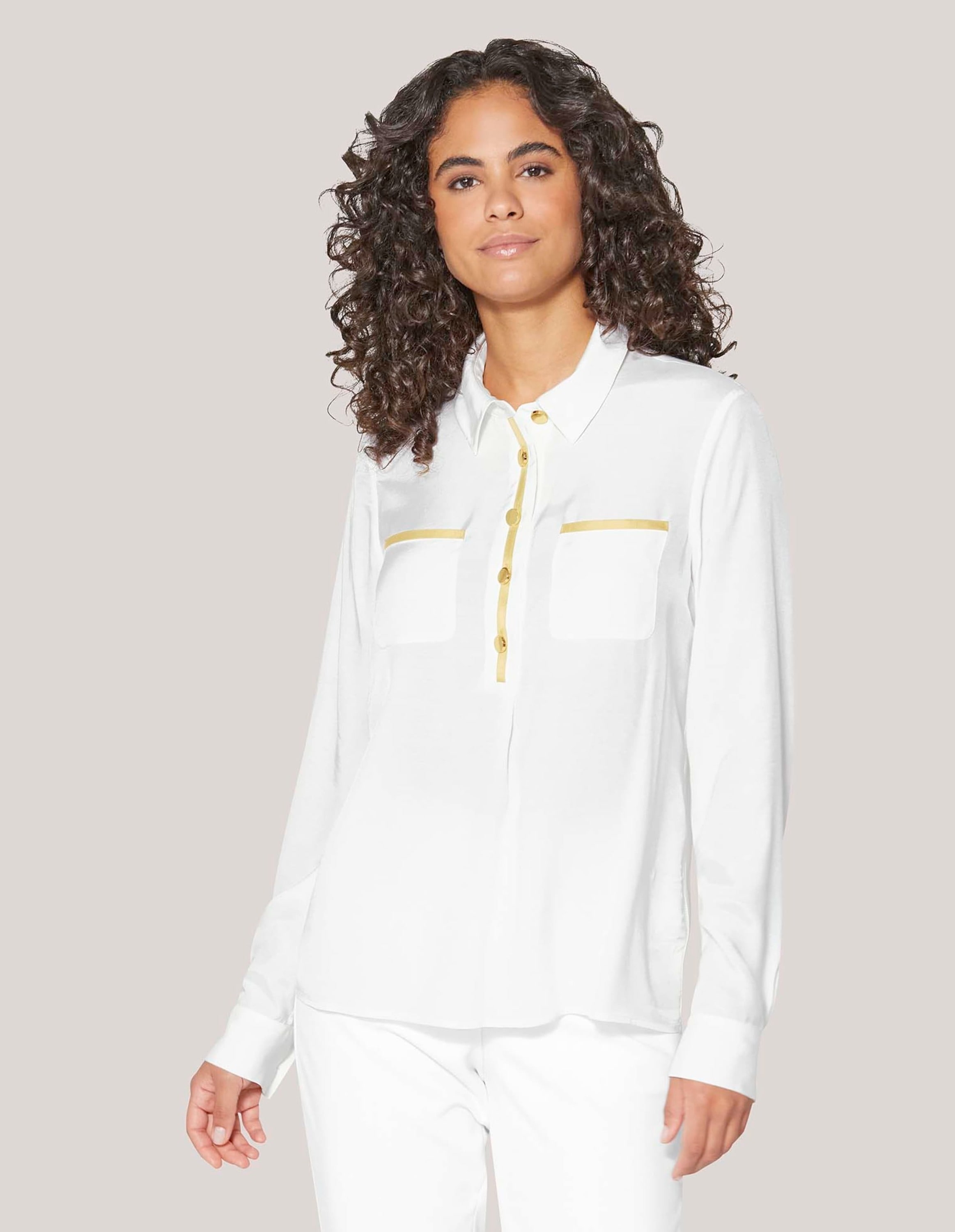 MADELEINE Hemdbluse »Bluse Bluse mit Metallic-Akzenten«
