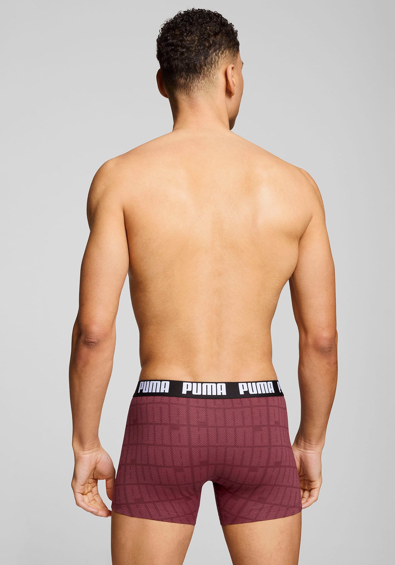 PUMA Boxershorts »PUMA MEN LOGO PRINT BOXERS 2P«, elastischer Logobund, ohne Eingriff