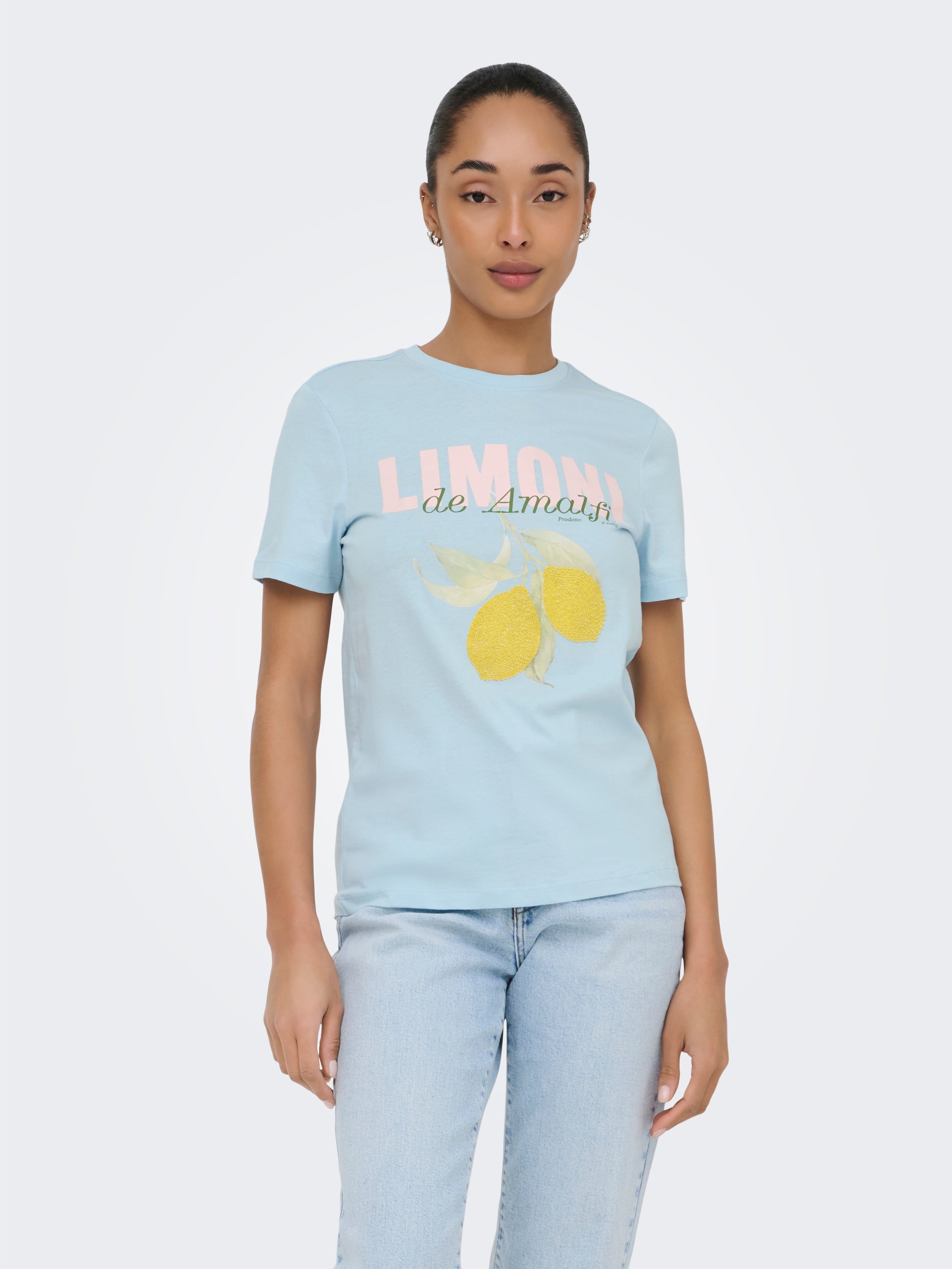 ONLY T-Shirt »ONLKITA S/S PEARL TOP BOX JRS« Baumwolle, regular fit, Rundhals
