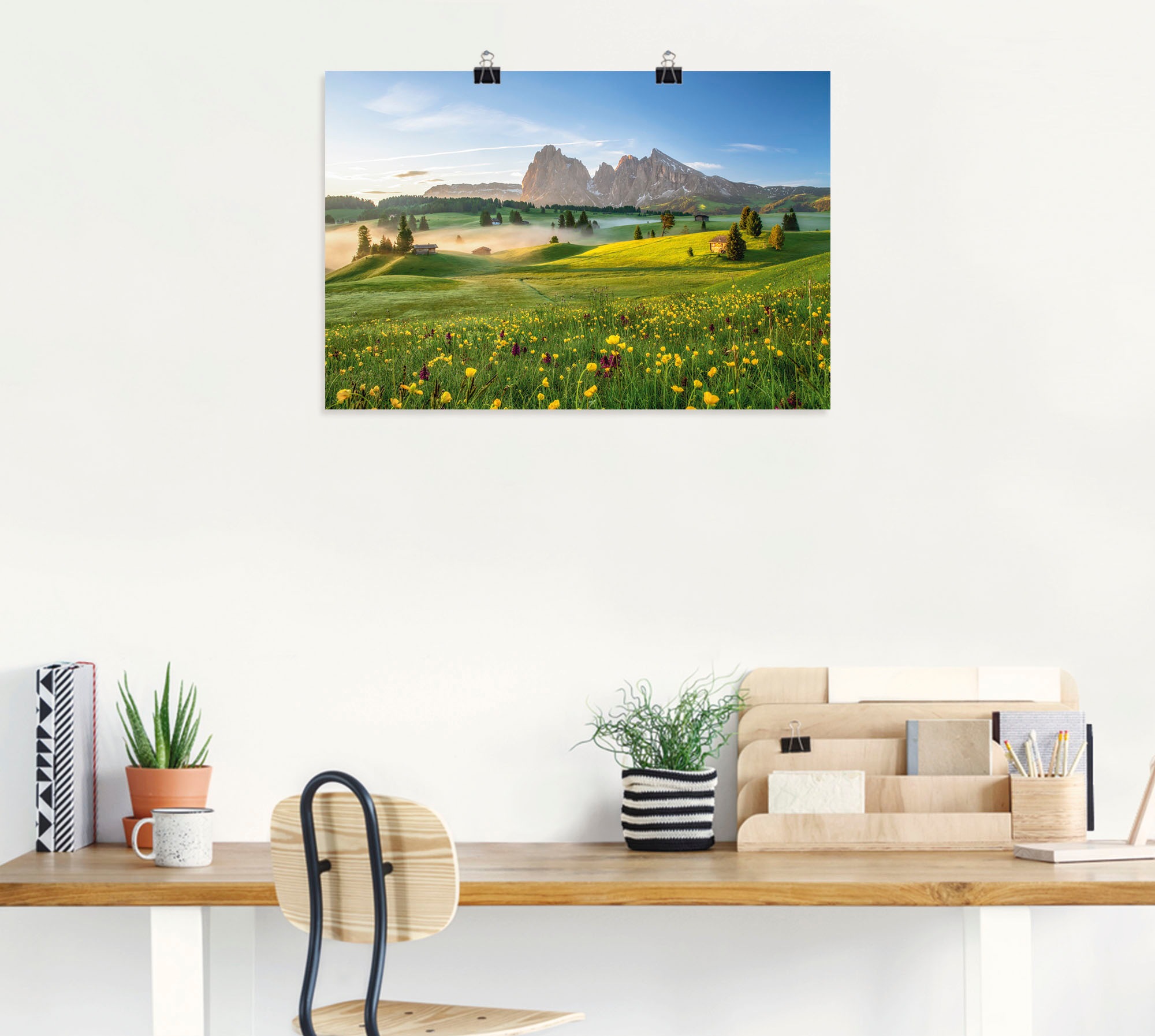 Artland Wandbild »Frühling auf der Seiser Alm«, Berge & Alpenbilder, (1 St.), als Alubild, Leinwandbild, Wandaufkleber oder Poster in versch. Größen