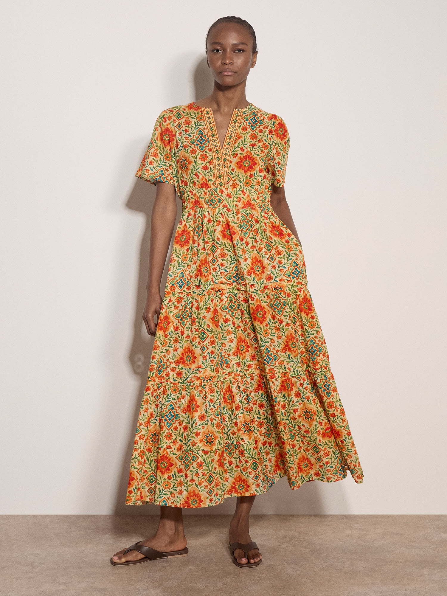 Apricot Druckkleid »Midikleid« mit Volant