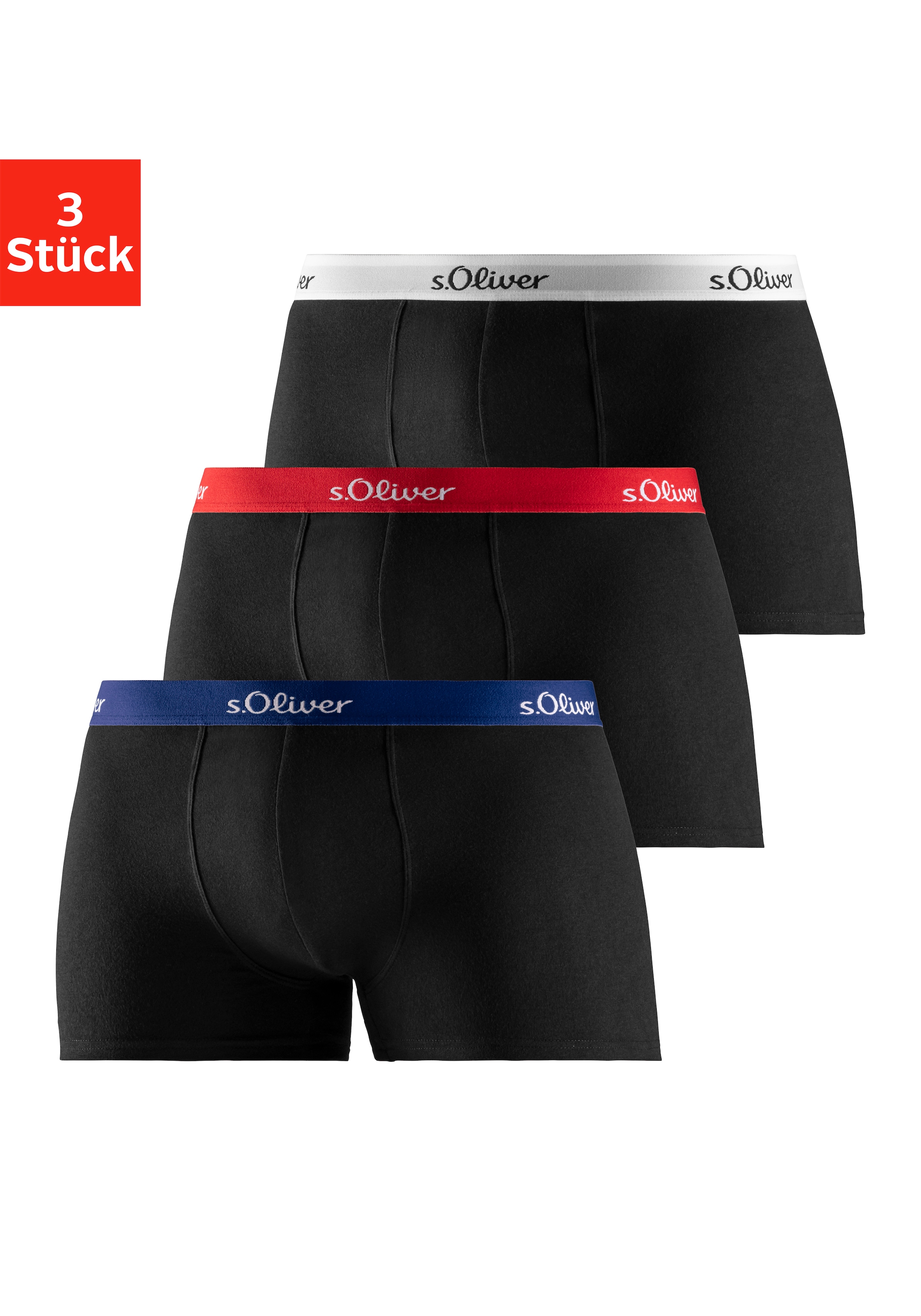 s.Oliver Boxer »Boxershorts für Herren«, (3 St.), klassisches Basic für jeden Kleiderschrank