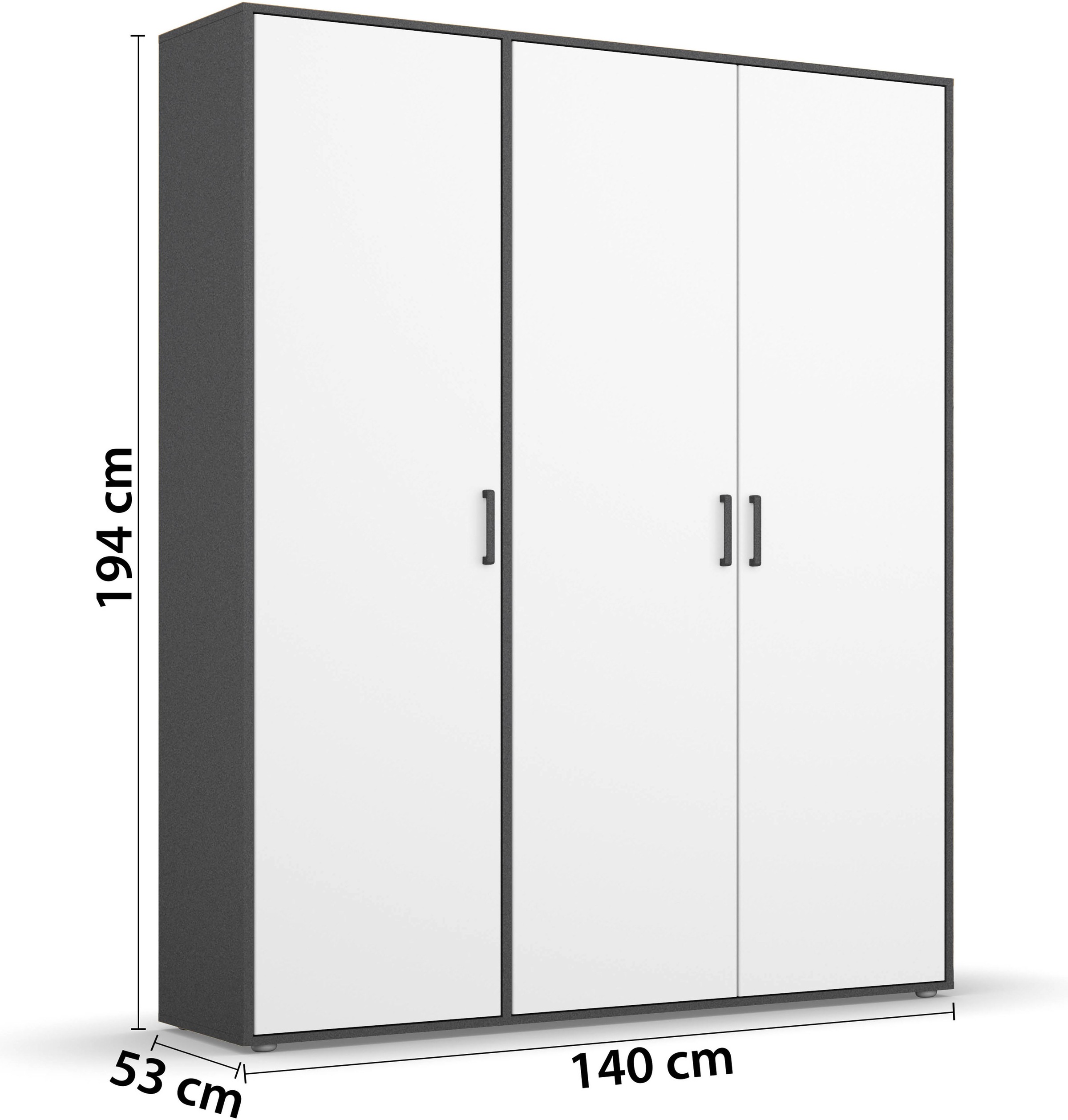 rauch Kleiderschrank »VOYAGER Garderobe Wäscheschrank TOPSELLER Schlafzimmer«, (in 3 verschiedenen Ausstattungen BASIC/CLASSIC/PREMIUM), Schrank mit modernen Griffen in viel Stauraum MADE IN GERMANY