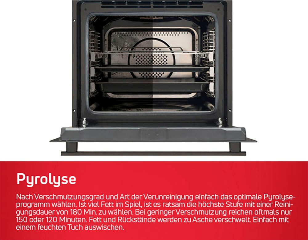 Amica Einbaubackofen  »EBPX 946 700 E«, mit Teleskopauszug nachrüstbar, Steam Clean, Pyrolyse-Selbstreinigung, XXL-Garraum