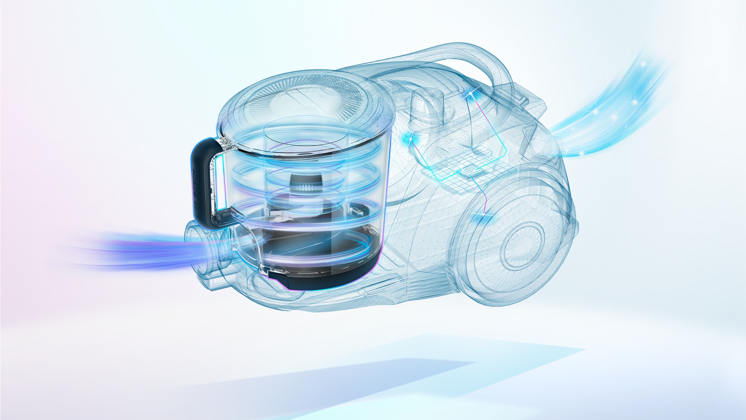BOSCH Bodenstaubsauger »Serie 6 BGC41XECO, ideal für Allergiker, Hygiene-Filter«, beutellos, 10 Jahre Motorgarantie, XXL-Polsterdüse, lange Fugendüse, leise, blau