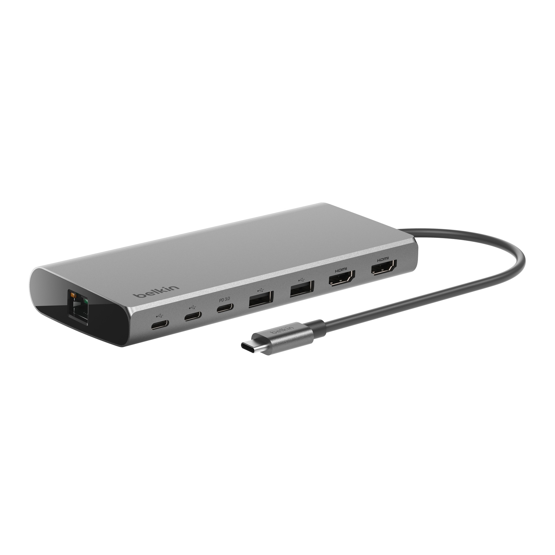 Belkin Laptop-Dockingstation »Connect Universal USB-C-8-in-1-Core-Hub für zwei Bildschirme«, (1 St.), unterstützt 2 UHD Monitore, 4K/60 Hz und 4K/30 Hz