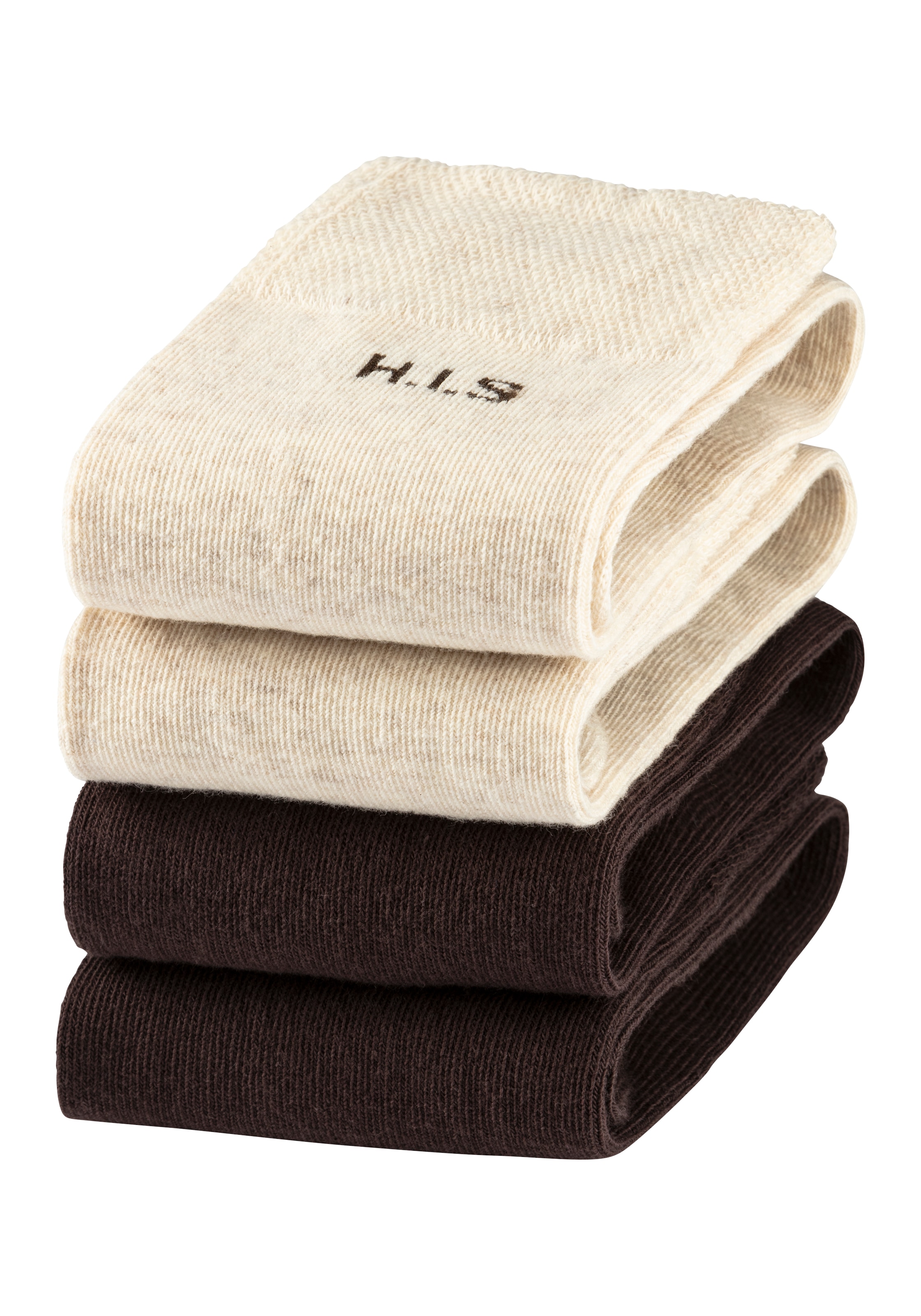 H.I.S Socken, (Packung, 4 Paar), mit druckfreiem Bündchen